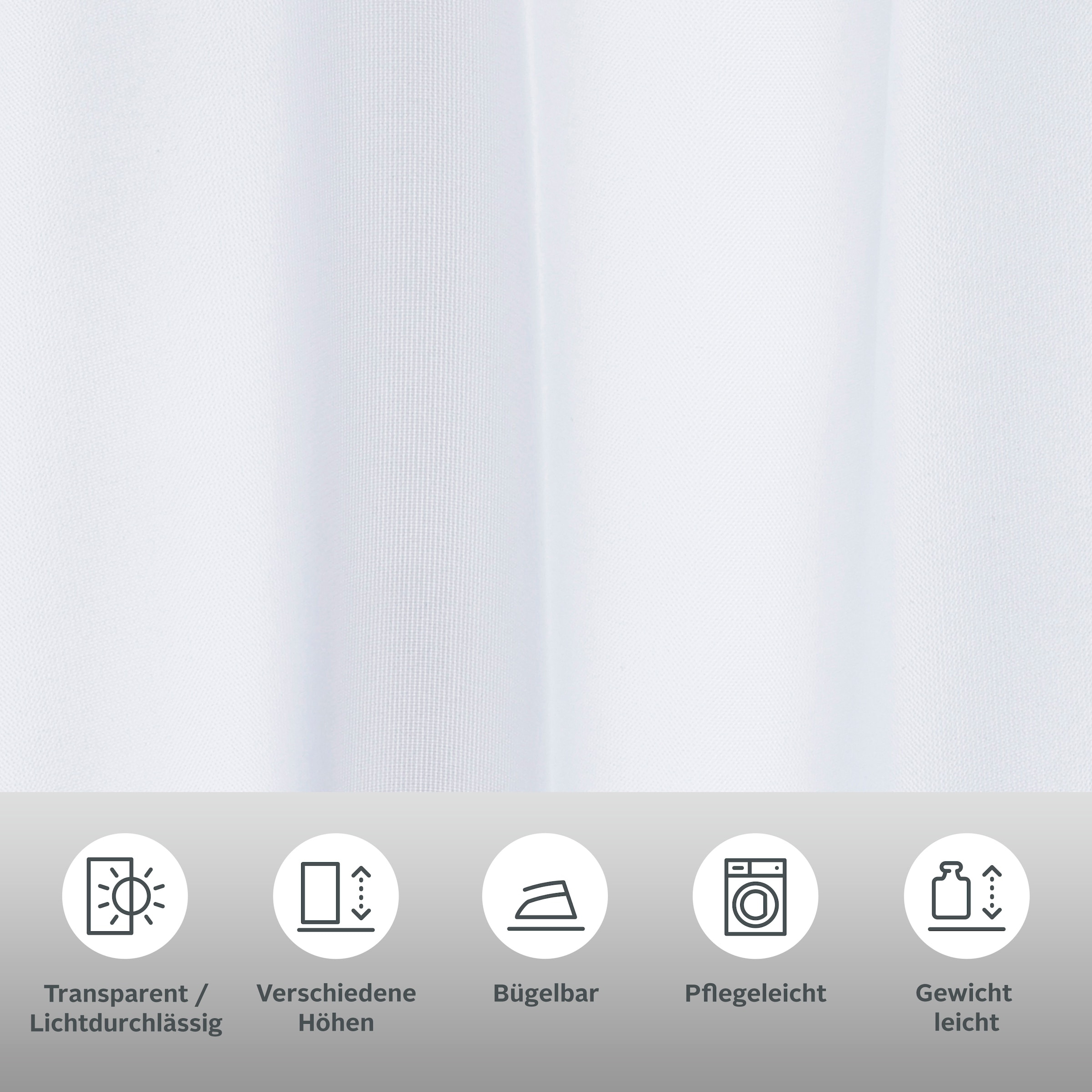 my home Scheibengardine »Bitola« Schlaufen 1 Stk. tlg. Fertiggardine, transparent