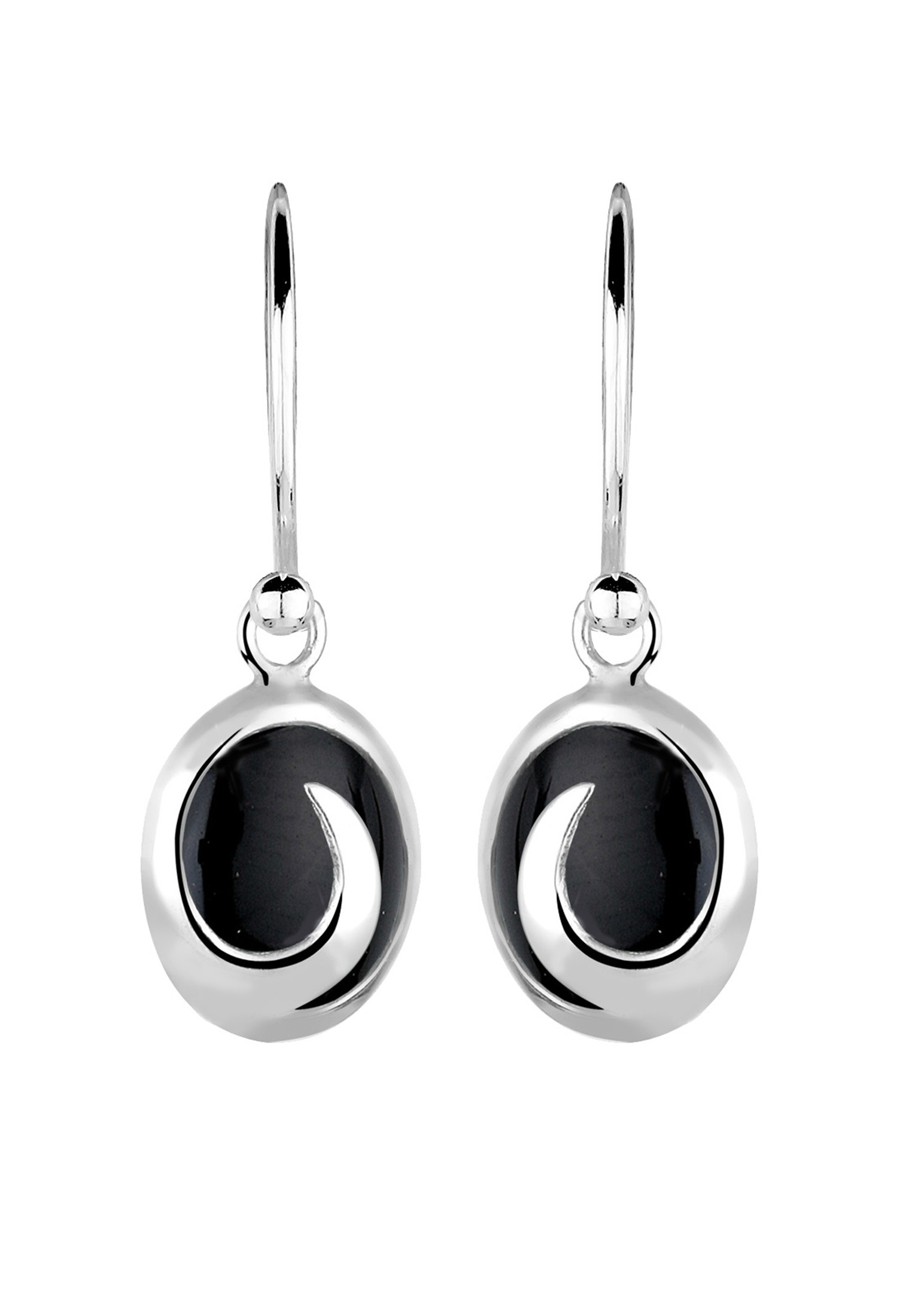 Elli Paar Ohrhänger »Ohrringe Onyx Wellen Edelstein 925 Silber«