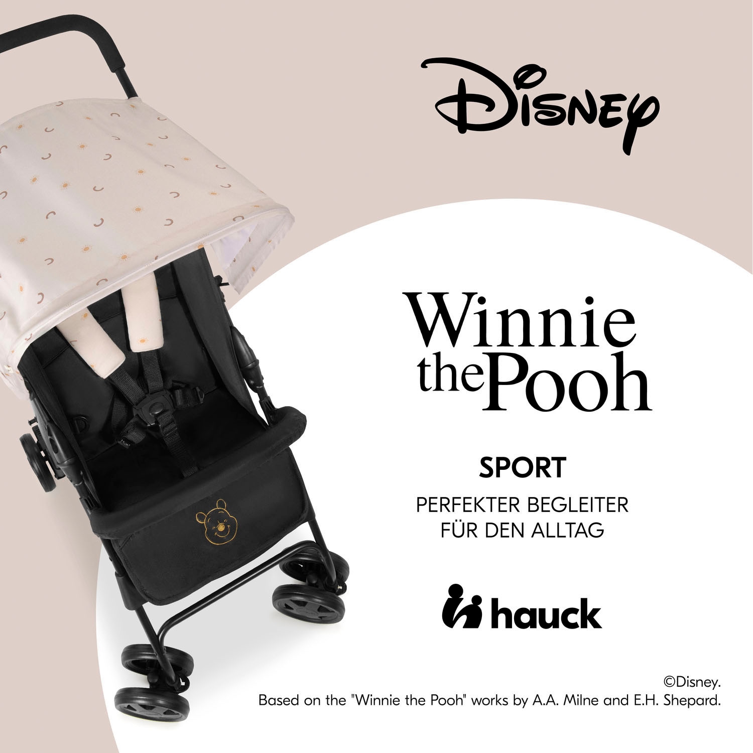 Hauck Sportbuggy »Sport Buggy Winnie Pooh«, 15 kg, mit schwenk- und feststellbaren Vorderrädern