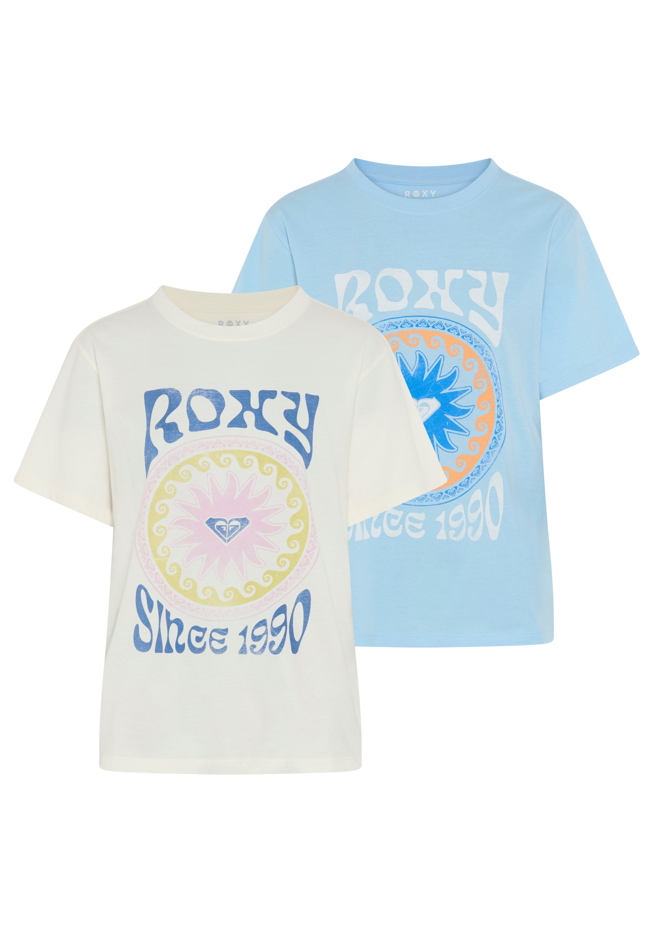 Roxy T-Shirt »O HANGLOOSE BALI WAVE« 2 Kurzarm, mit Rundhalsausschnitt, aus Baumwolle