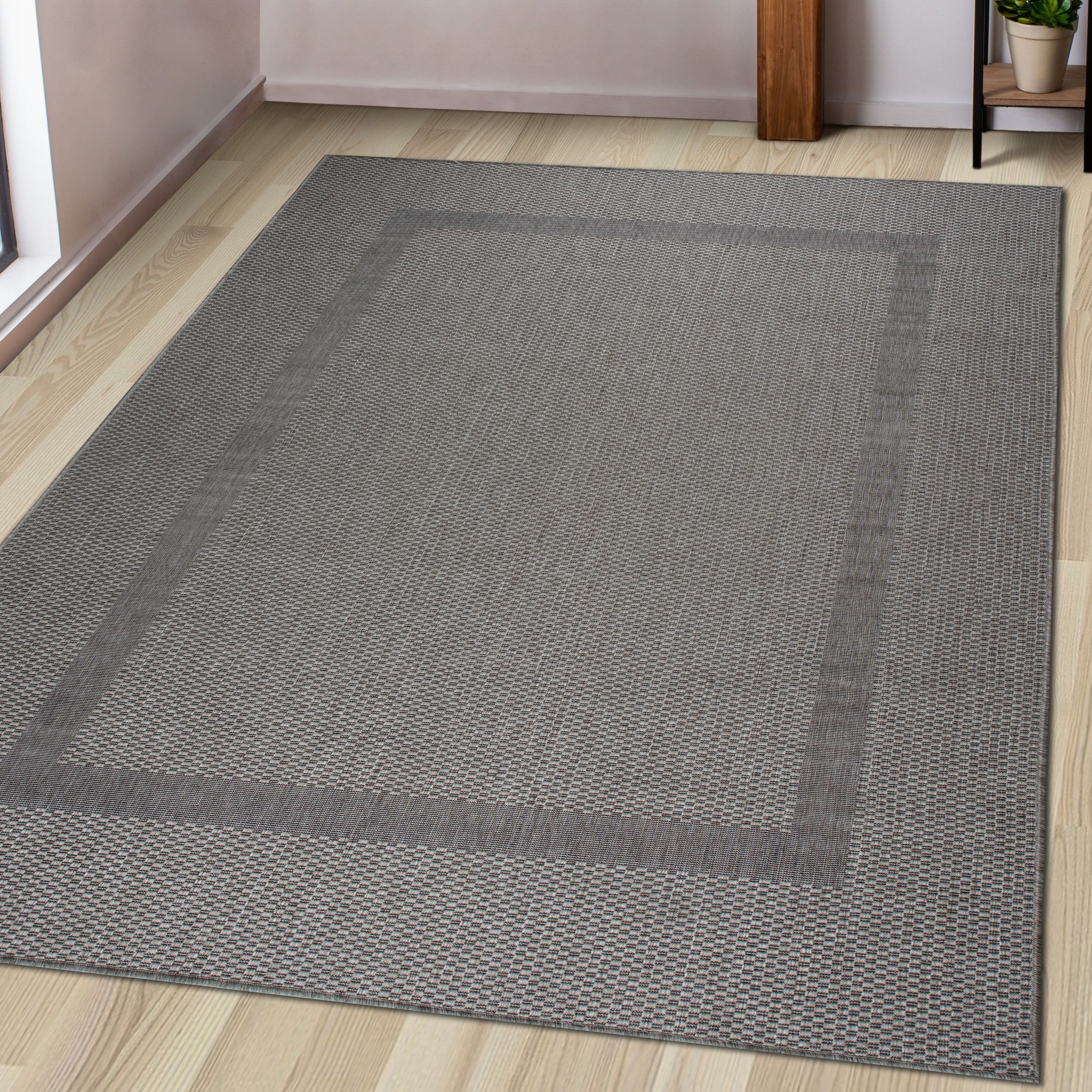 my home Teppich »Venedig Bordüre auch als Läufer erhältlich« rechteckig 3 mm Höhe In- und Outdoor geeignet, Sisal-Optik, Wetterfest & UV-beständig