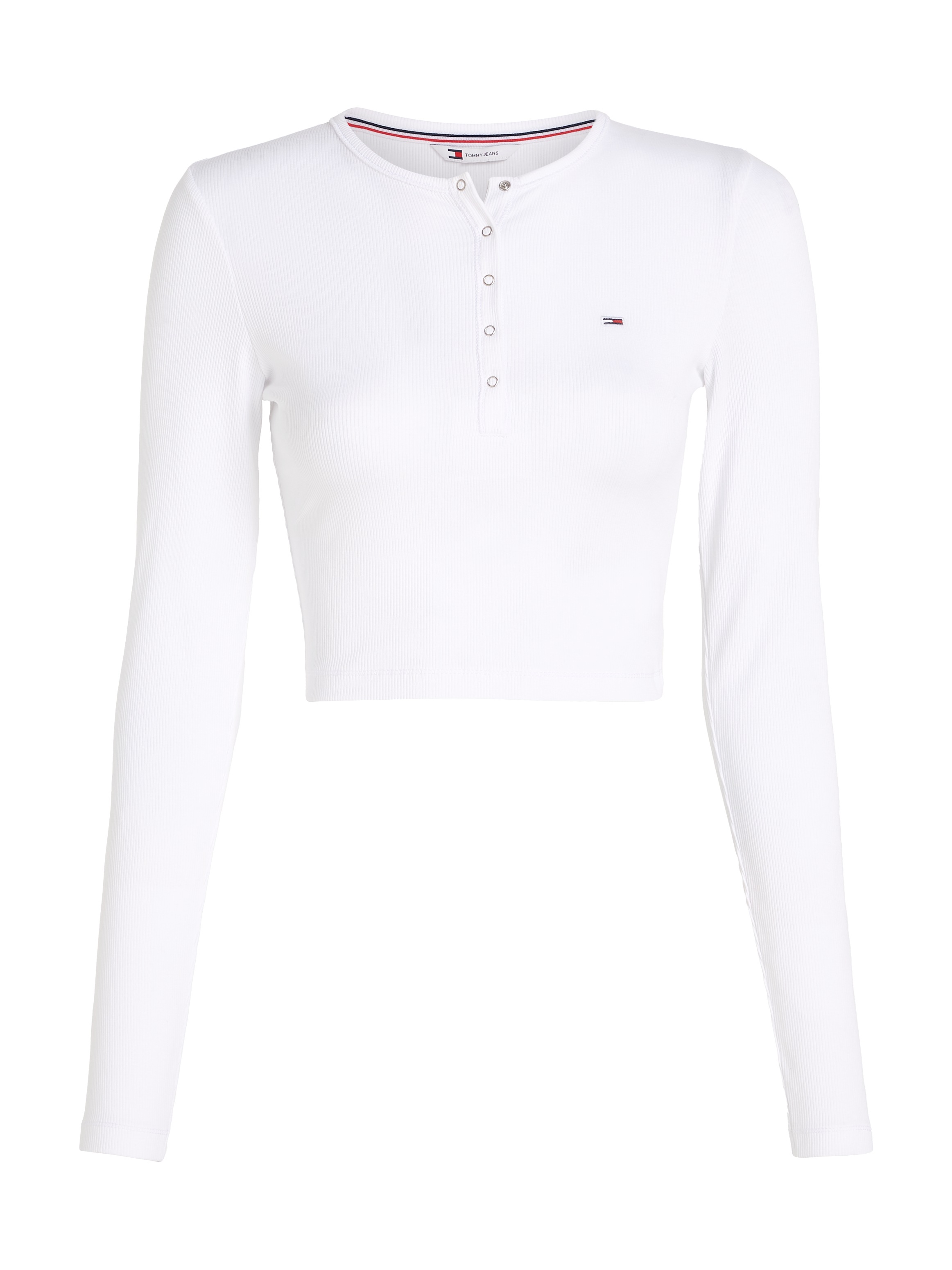 Tommy Jeans Langarmshirt »TJW CRP HENLEY TOP LS«, in modischer Cropped Form