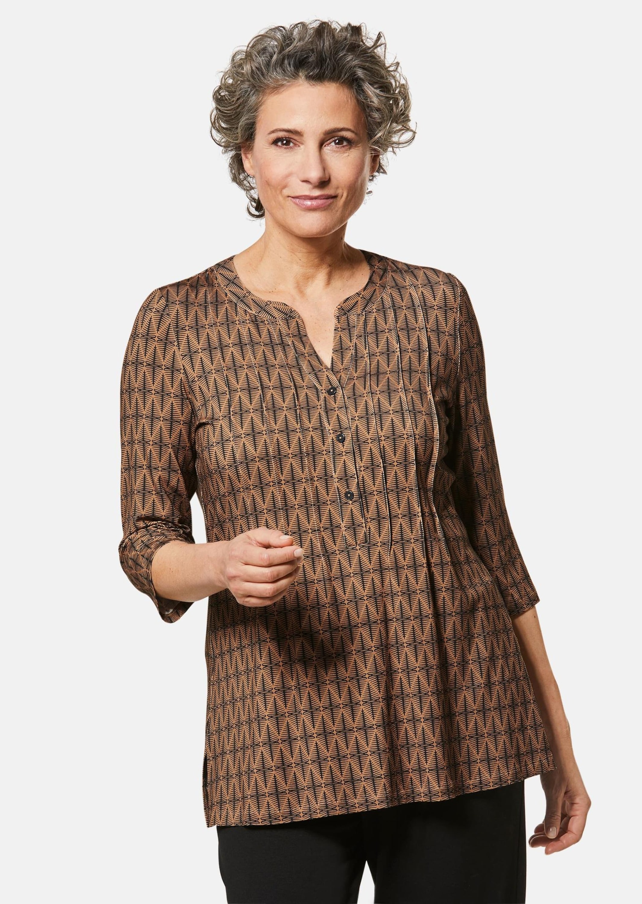 GOLDNER Print-Shirt »Drucktunika-Shirt Figurschmeichelndes Drucktunika-Shirt«