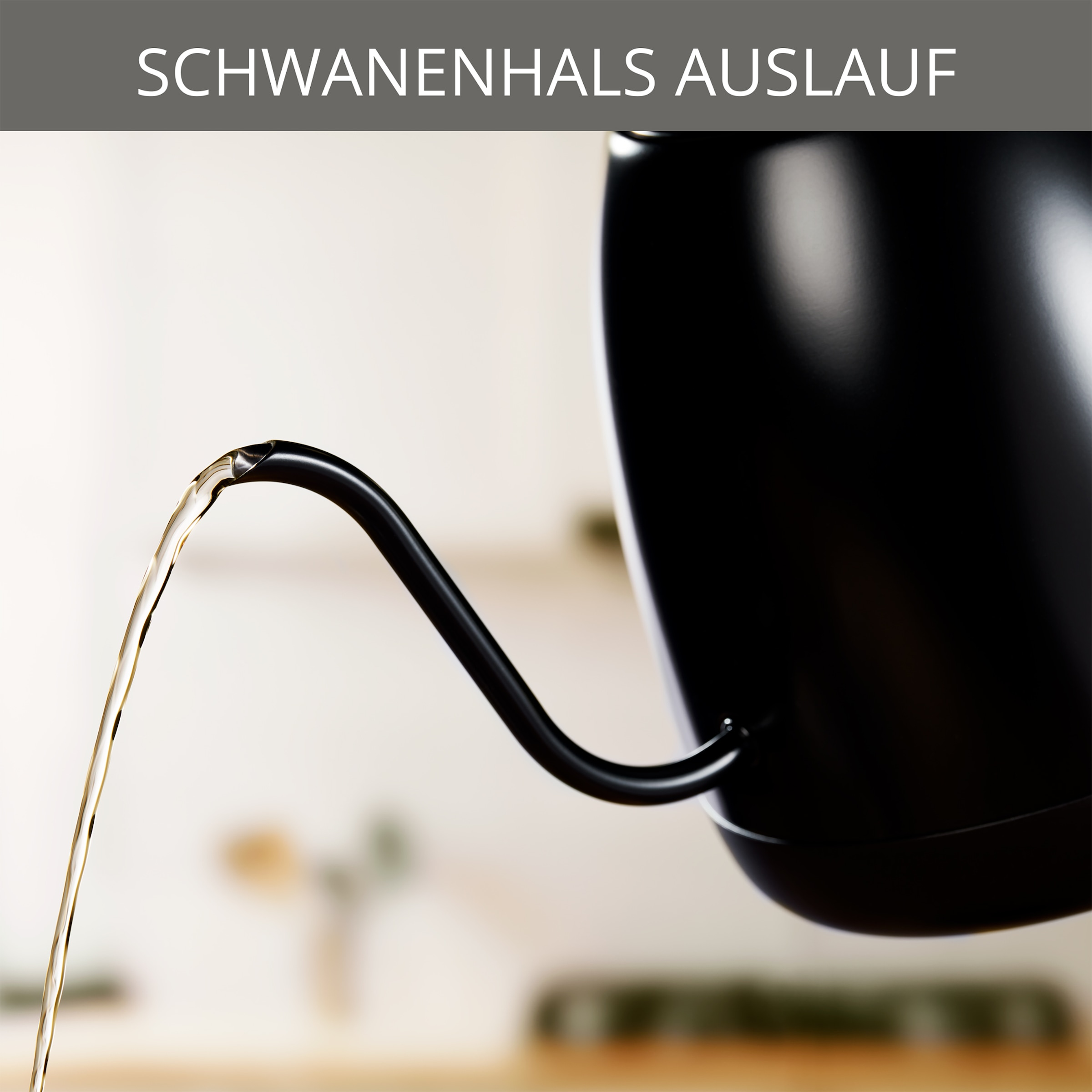 Krups Wasserkocher »BW9238 Café Control Gooseneck«, 1 l, 1200 W, Schwanenhals-Auslauf, 1 L, digitale Anzeige, 8 Einstellungen