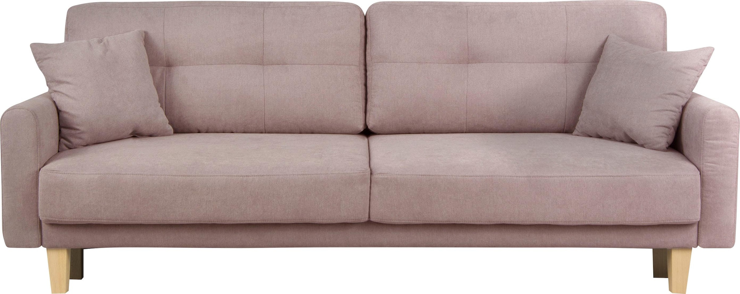 Home affaire 3-Sitzer »TRIPLO optionale Schlafsofa mit Bettkasten, Maße B/T/H: 215/100/89 cm« Wahlweise Bettfunktion - Liegefläche 145x191 cm, Rücken-, Zierkissen