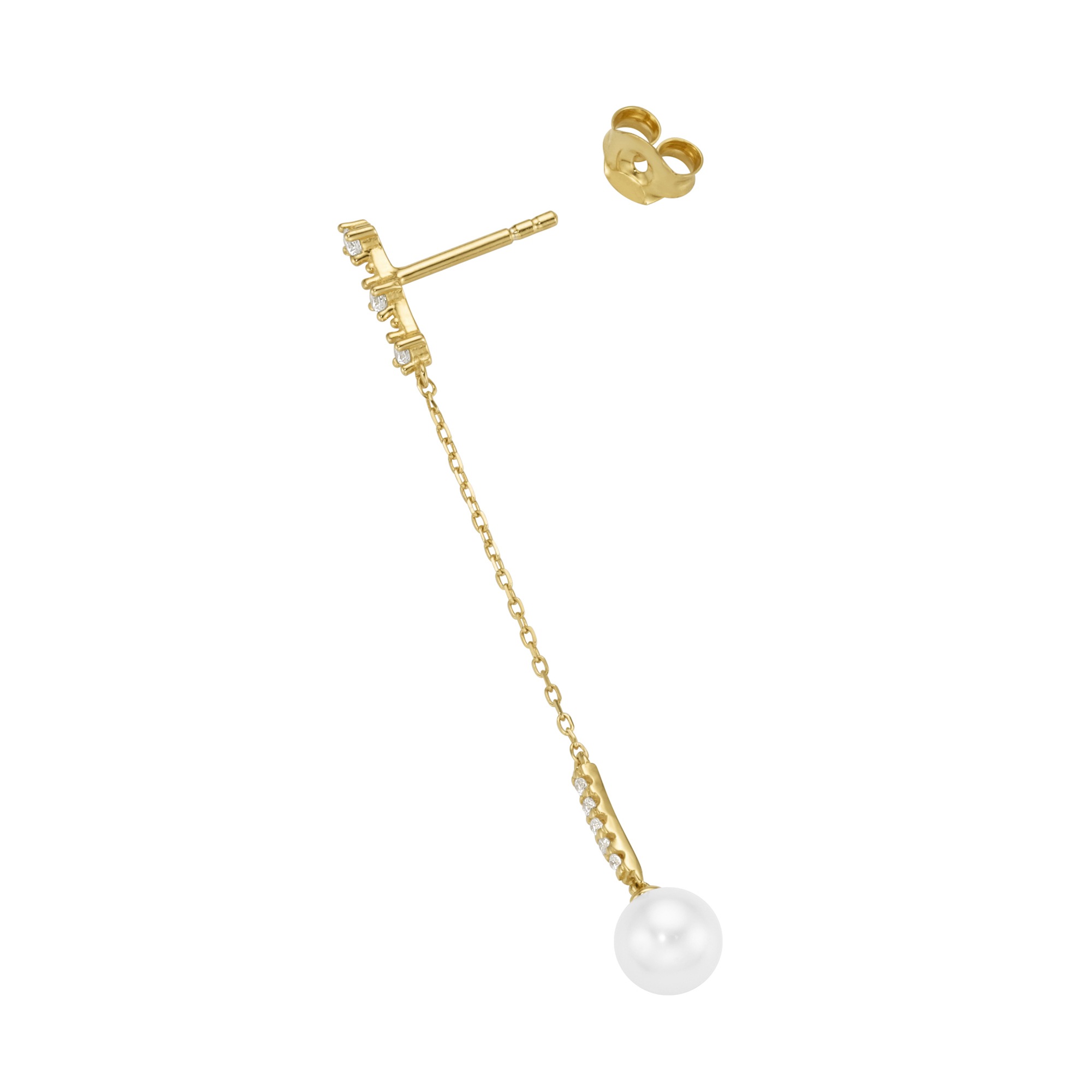 GIORGIO MARTELLO MILANO Paar Ohrhänger »Ohrhänger mit Süßwasser-Perlen und Zirkonia, Silber 925«