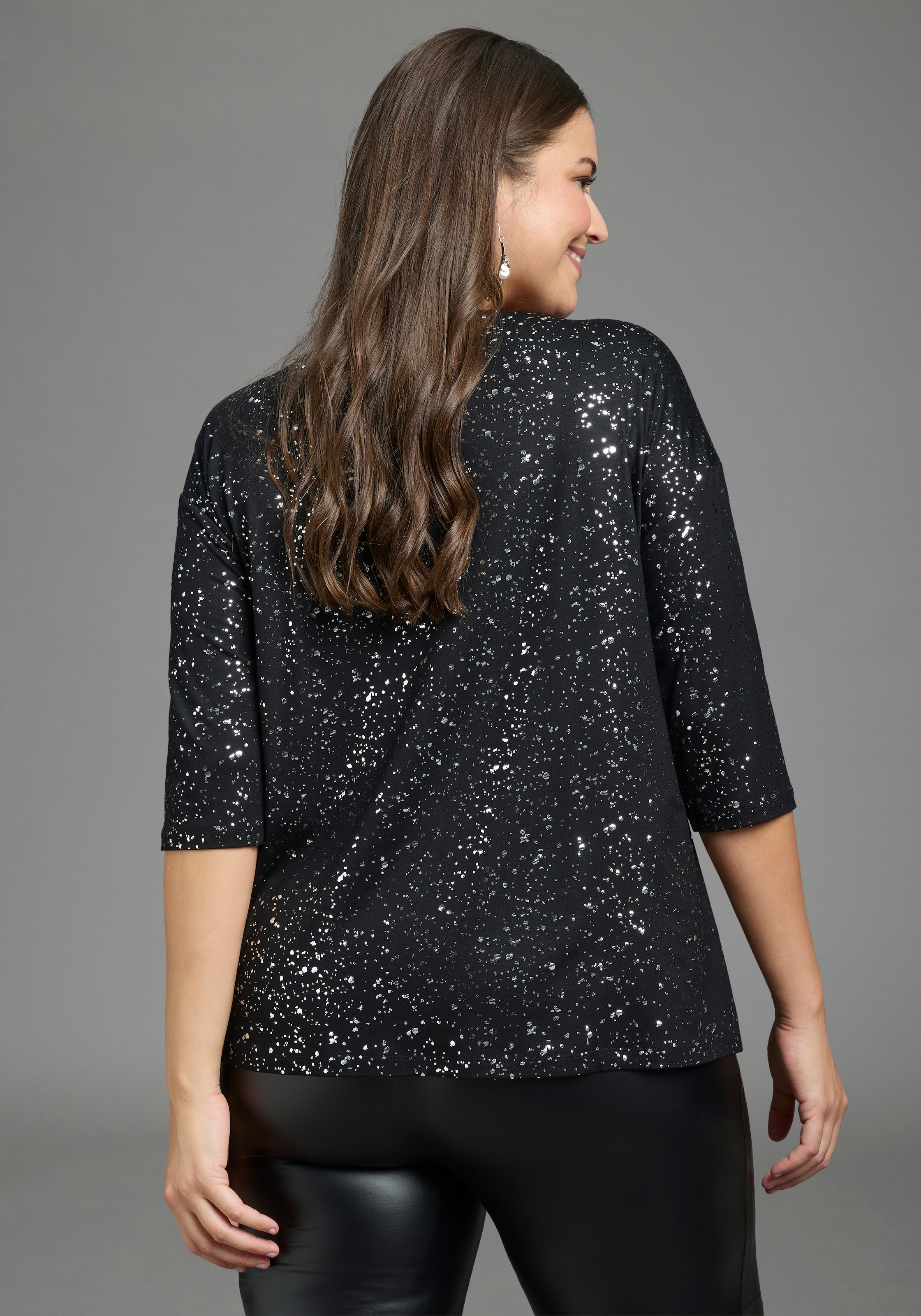 Laura Scott CURVE 3/4-Arm-Shirt »Große Größen« in figurumspielender Passform, hüftbedeckende Länge