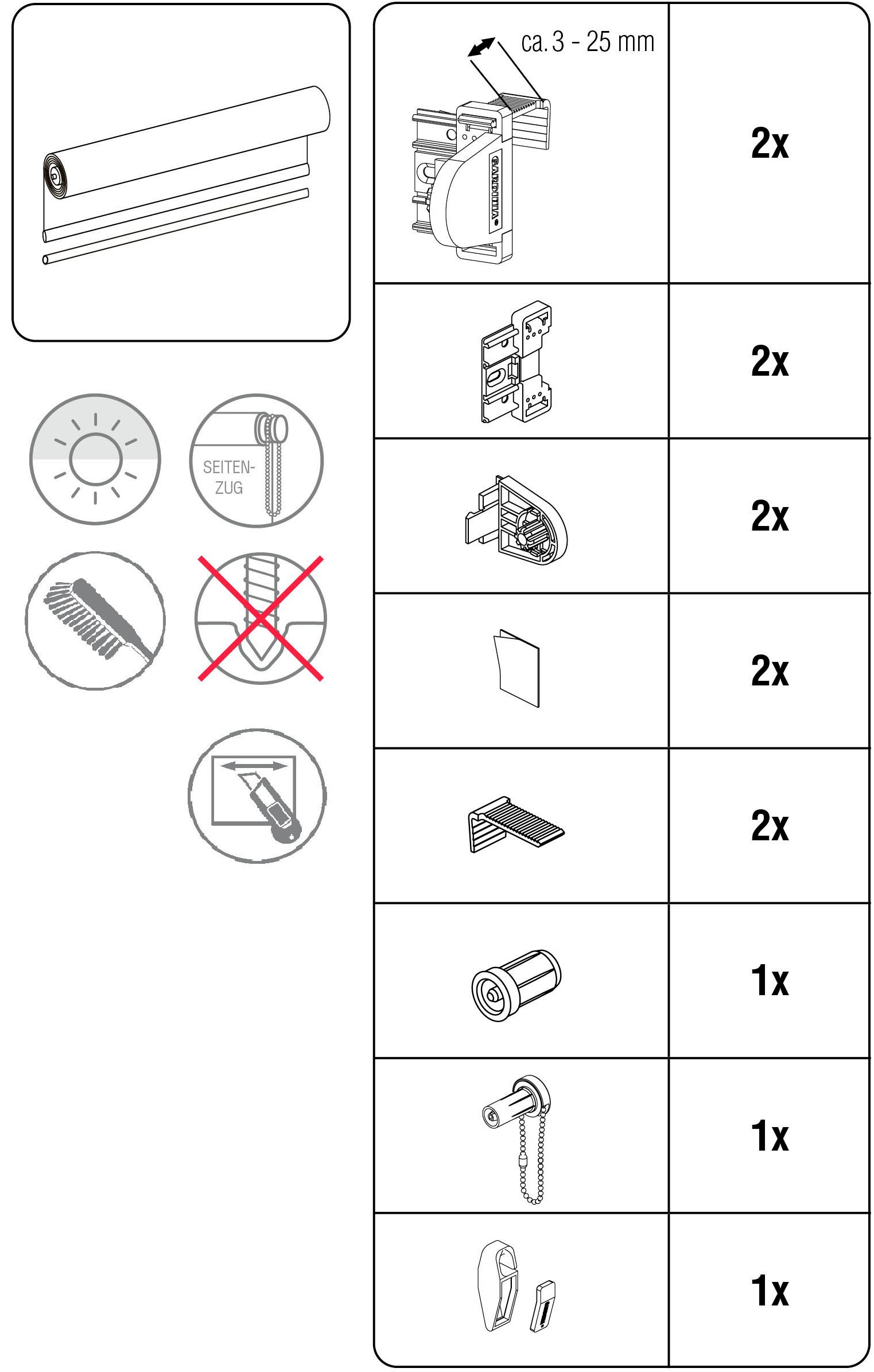 GARDINIA Seitenzugrollo »EASYFIX Rollo«, blickdicht, Sichtschutz, mit Bohren/ohne Bohren, freihängend, mit Scandinavian Motiv