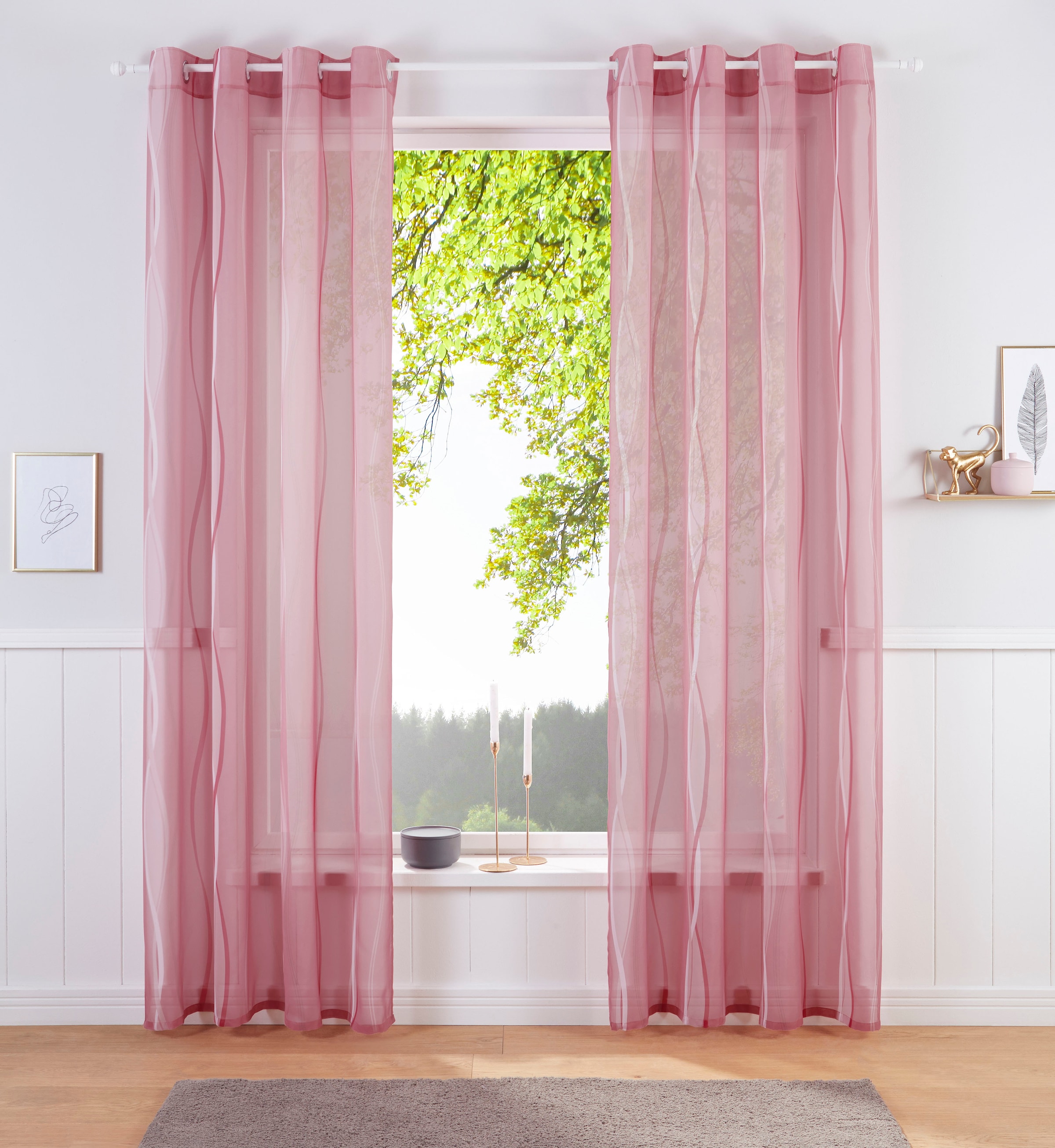 OTTO home Gardine »Dimona« Ösen 2 Stk. tlg. 2er-Set, transparent, Voile, Polyester