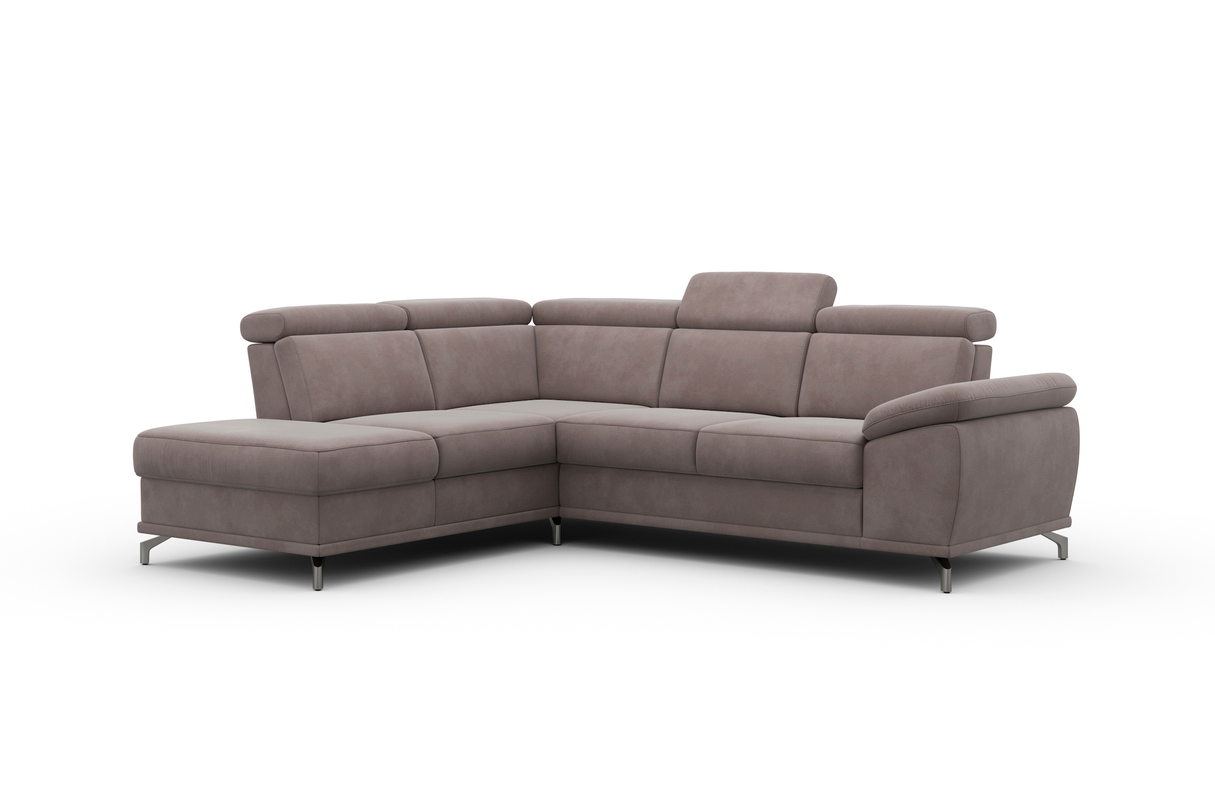 sit&more Ecksofa »Cabrio L-Form, mit Sitztiefenverstellung, Arm- und Kopfteilverstellung«, 3 Nierenkissen, Federkern, optional Bettfunktion und Stauraum