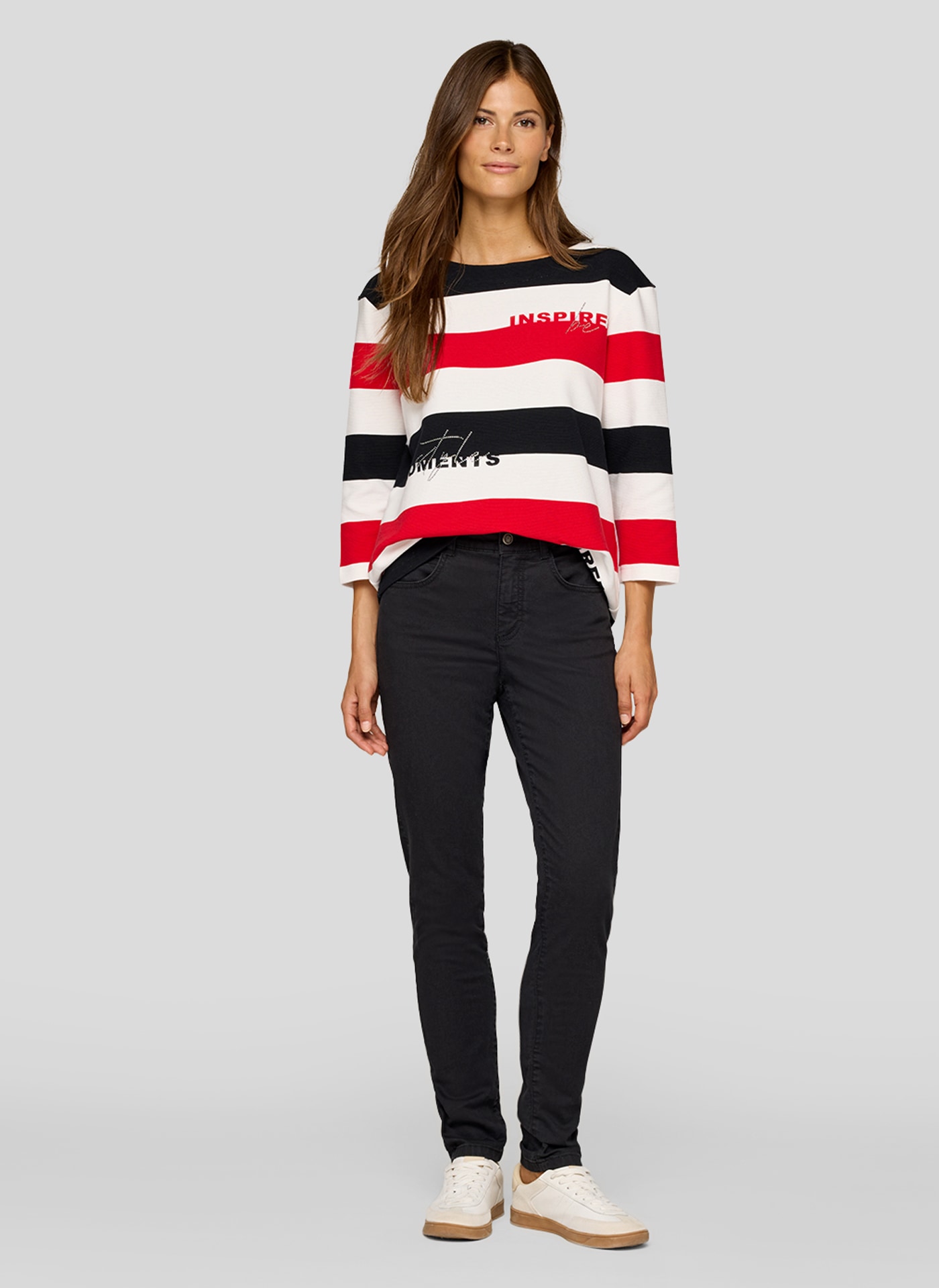 Rabe 3/4-Arm-Shirt, gerippte Struktur