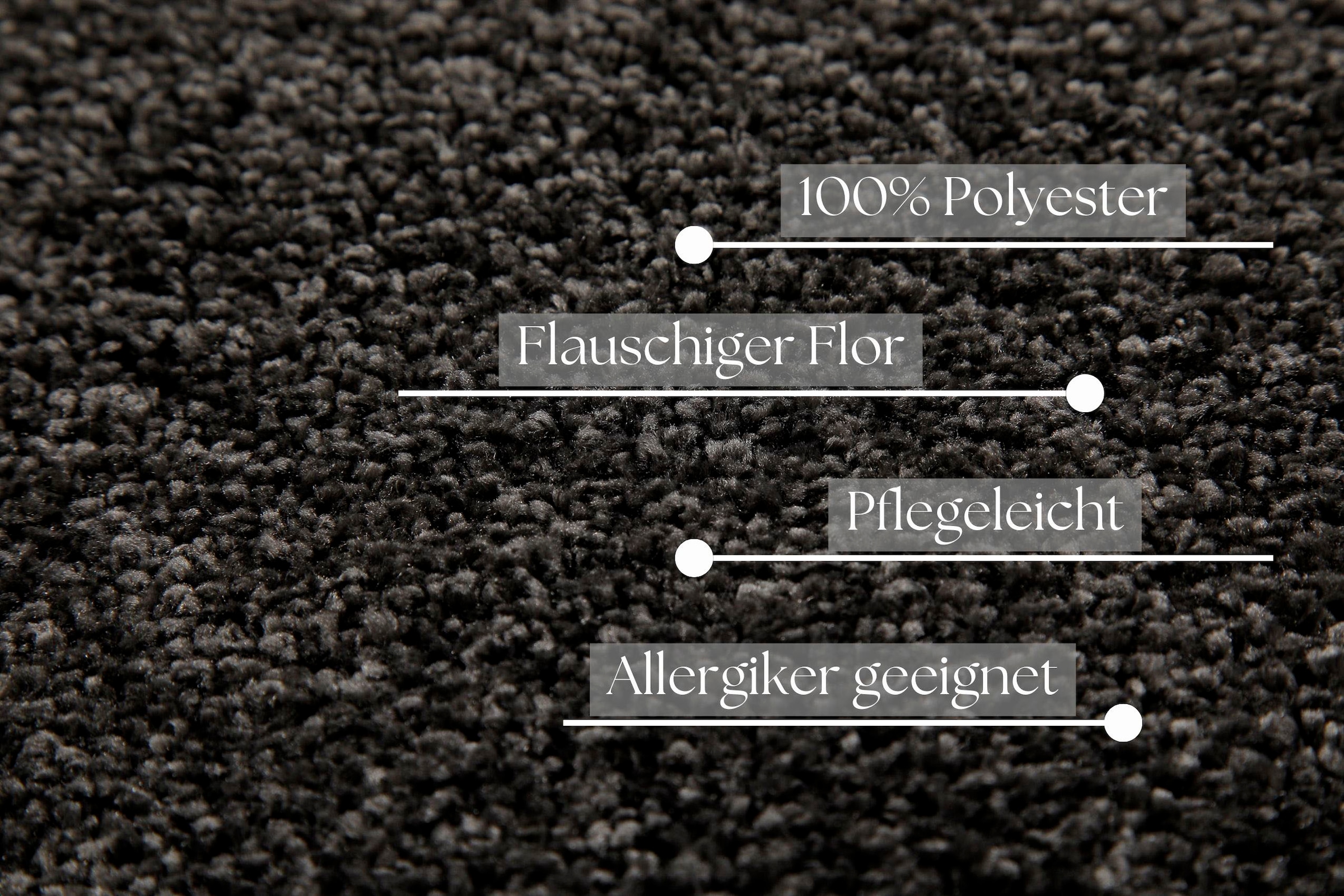 my home Hochflor-Teppich »Yvaine«, rund, 25 mm Höhe, Langflor, Shaggy, dichter weicher Hochflor, meliert, Wohnzimmer