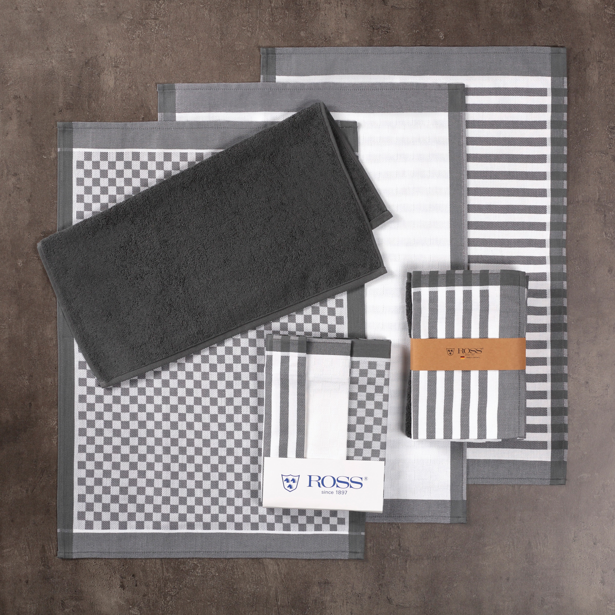 ROSS Geschirrtuch »SUPERIOR«, (Set, 3 tlg., 3x Geschirrtuch 50x70 cm)