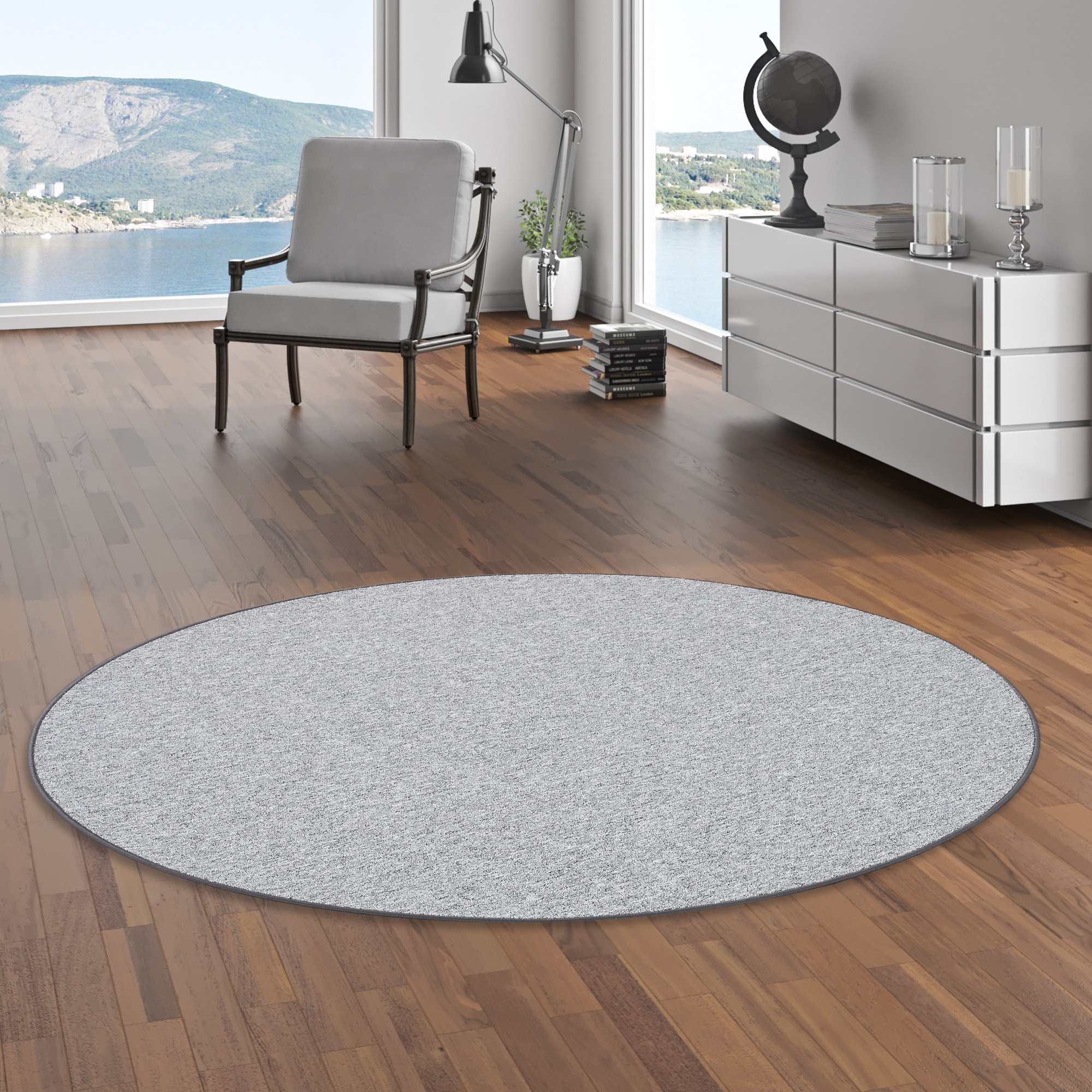OTTO home Teppich »Fortis, Schlinge, Made in Netherlands« rund 5 mm Höhe Uni Farben, gekettelt, strapazierfähig, Wohnzimmer
