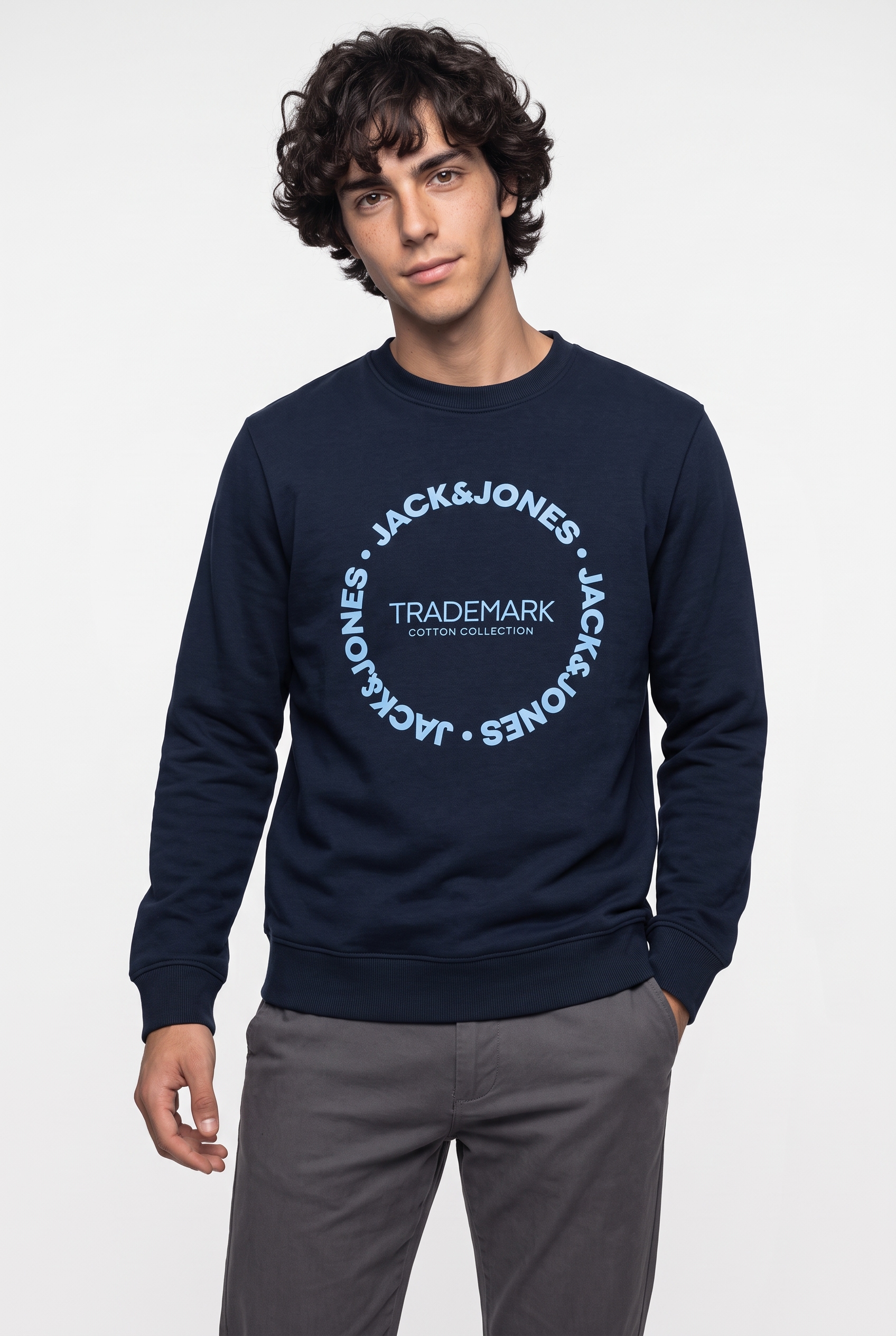 Jack & Jones Sweatshirt »JJBENSON SWEAT CREW NECK«, Materialmix, regular fit
