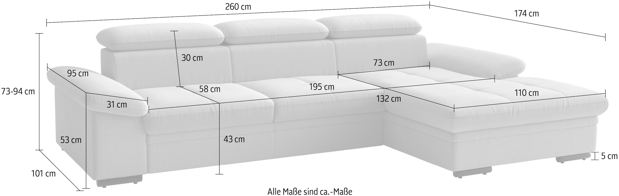 sit&more Ecksofa »Viola« optional Bettfunktion
