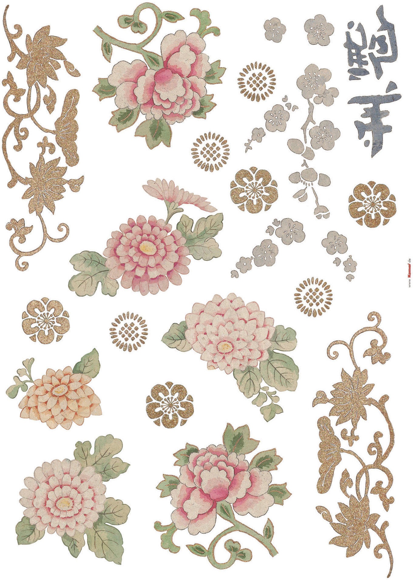 Komar Wandtattoo »Jasmin - Größe 50 x 70 cm«, (23 St.), selbstklebend, Wandsticker