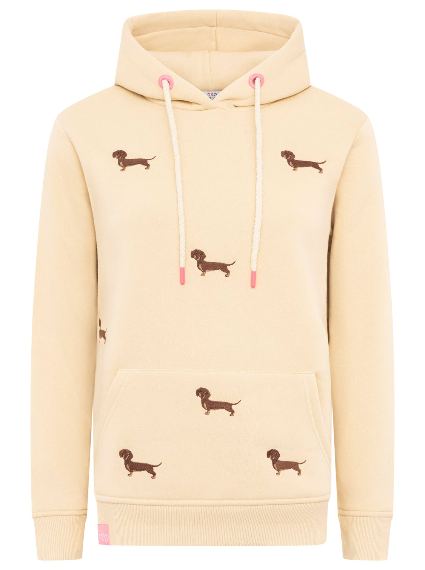 Zwillingsherz Hoodie »"Dackel all over"«, gestickte Dackel auf Vorderteil, Kapuze, Tasche, Rippbündchen
