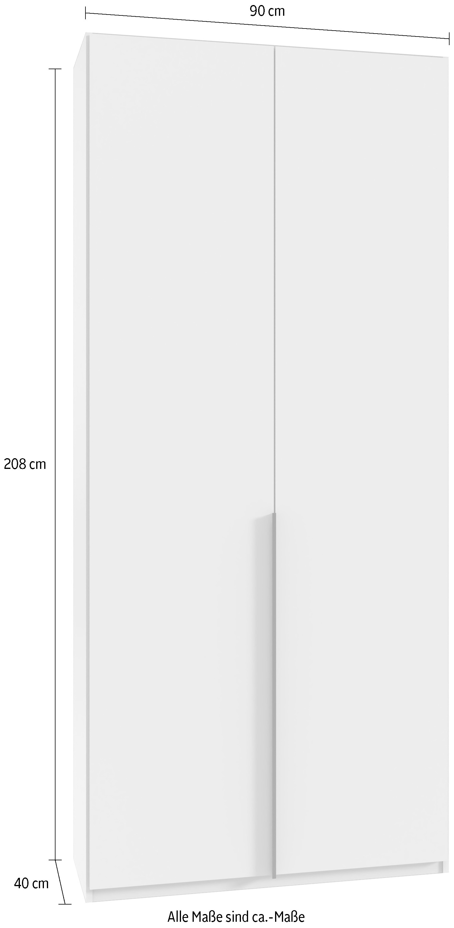 Wimex Kleiderschrank »Mugano,in 5 Breiten,2 Höhen,2 Tiefen, viele Farben, Made in Germany« in Basic oder Premium Ausstattung,  mit langen Griffen aus Metall, mit oder ohne Spiegel