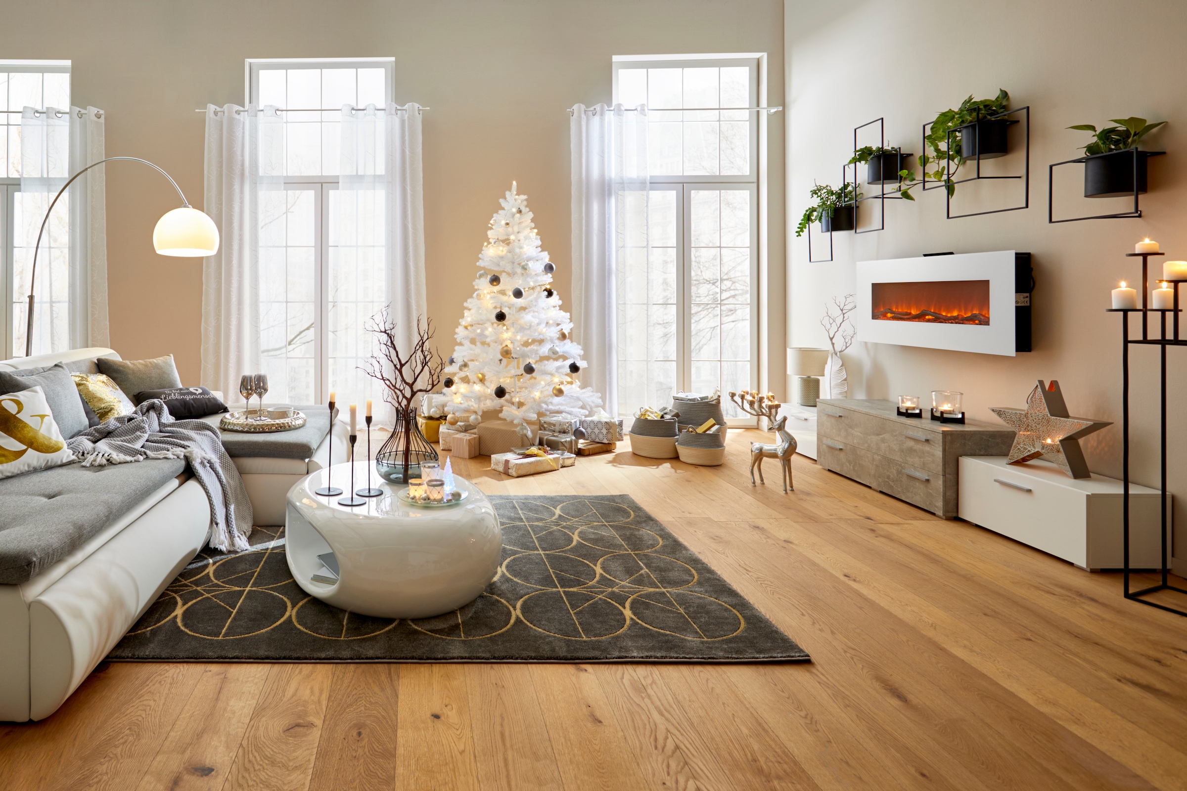 Pauleen Tischleuchte »Go for Glow«, 1 flammig, Leuchtmittel E27 | ohne Leuchtmittel, E27, Beige/Grau/Grün, Stoffschirm, Keramikfuß