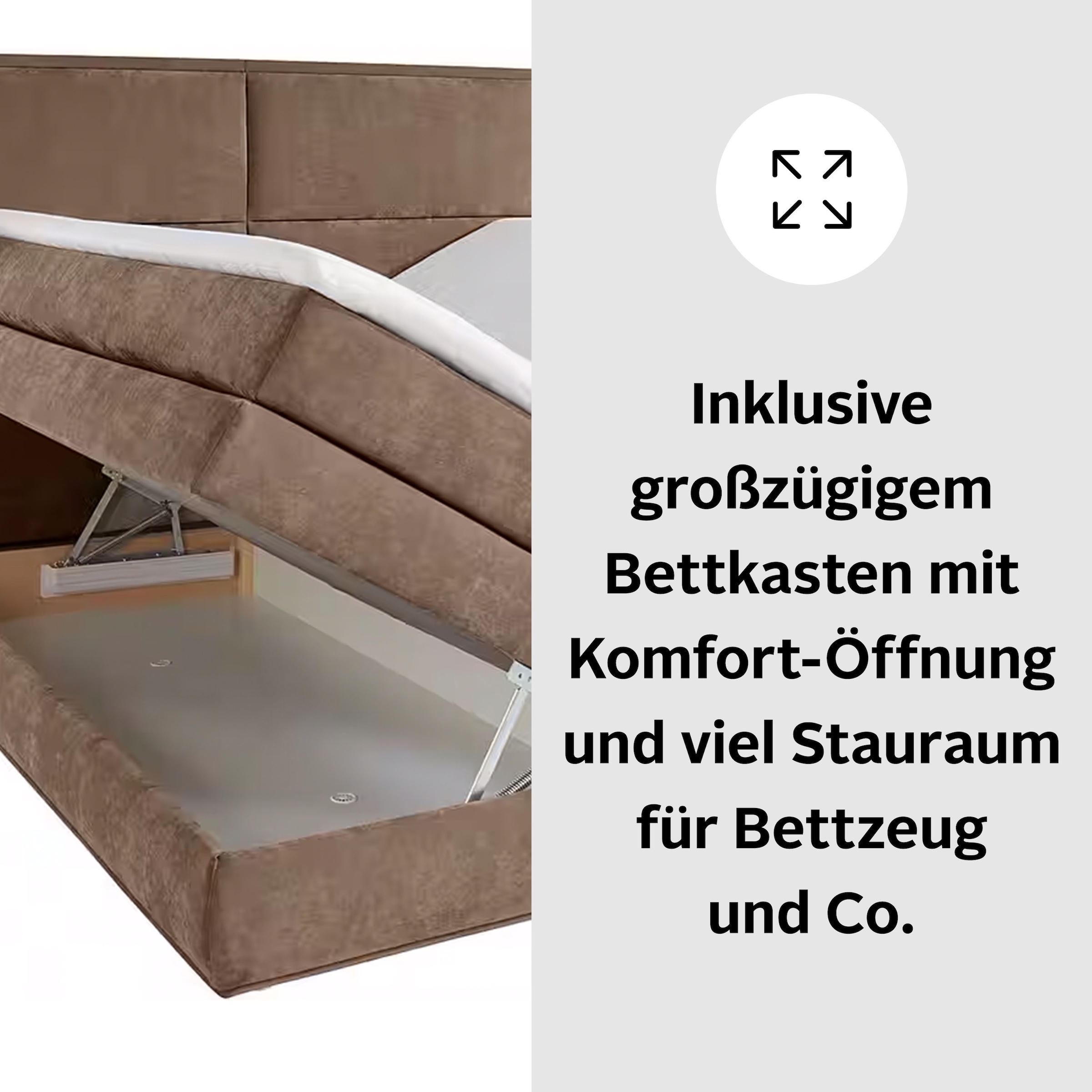 COLLECTION AB Boxspringbett Copenhagen, inklusive Bettkasten und Topper, wahlweise mit LED-Beleuchtung