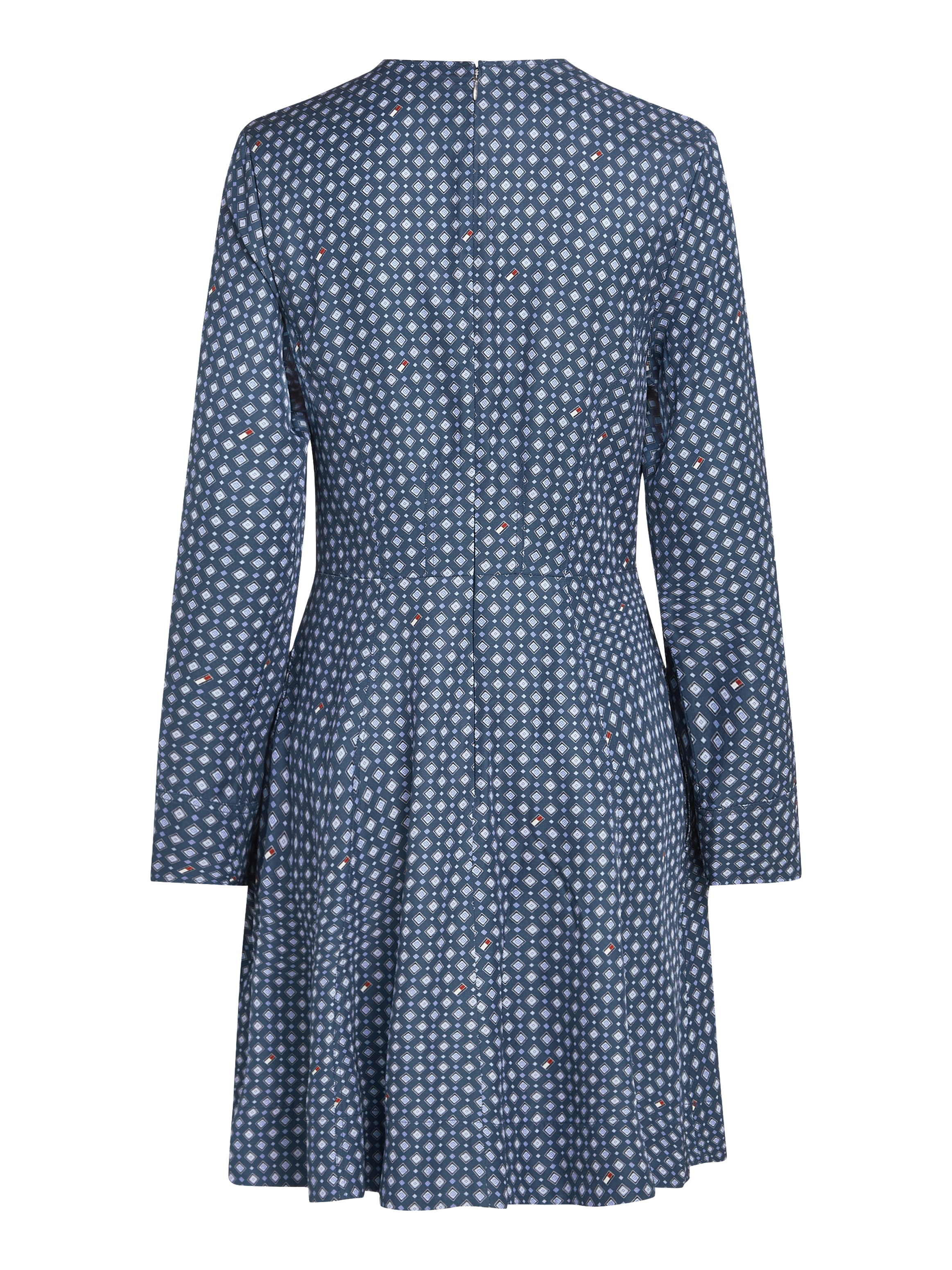 Tommy Hilfiger Blusenkleid »FOULARD FIT & FLARE KNEE DRESS«, mit Tommy Hilfiger Markenlabel