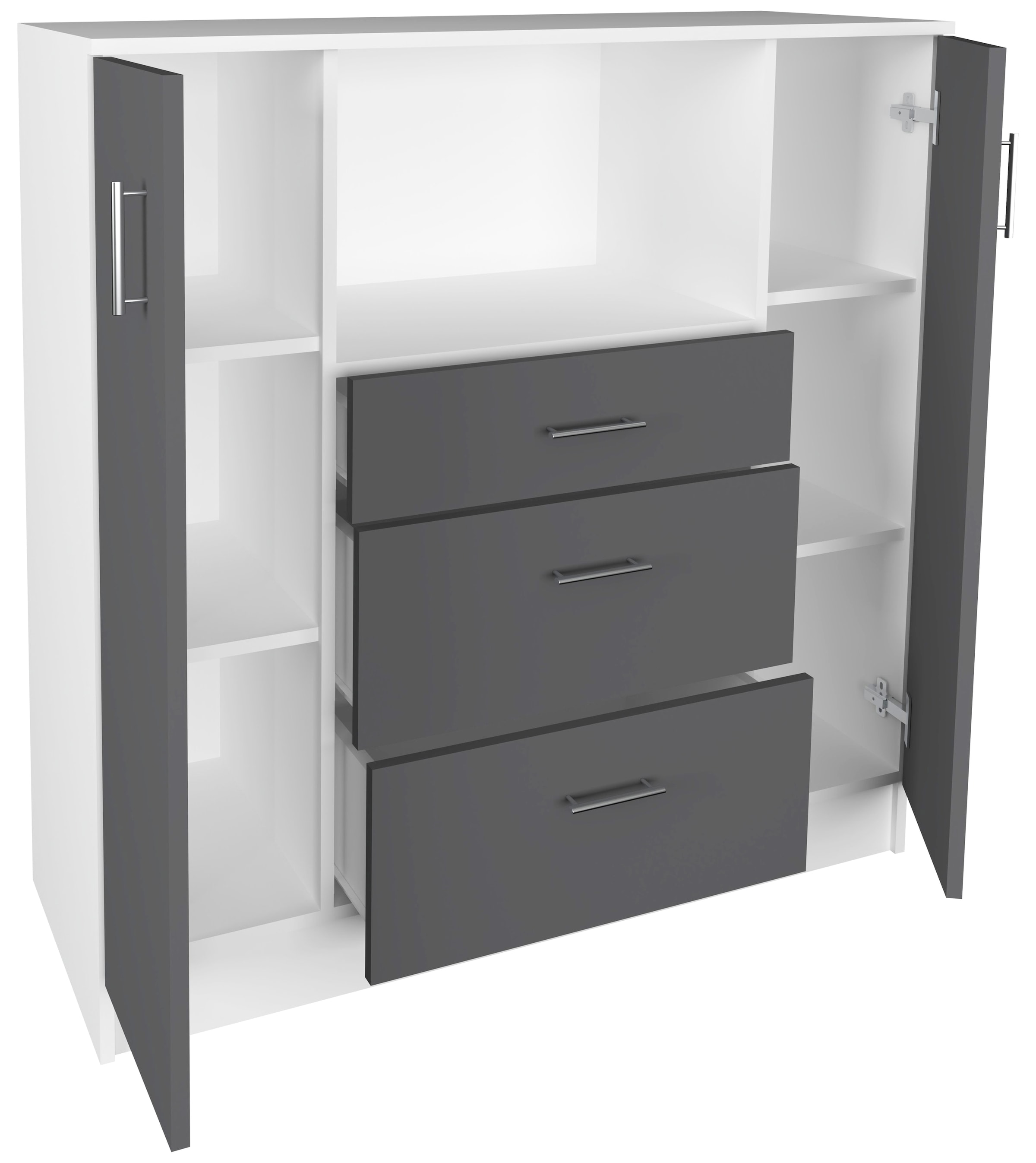 VCM Unterschrank »VCM Küchenschrank | Maße ca. H. 110 x B. 109 x T. 40 cm | Mikrowellenschrank mit drei Schubladen | Unterschrank schlicht | Küchenmöbel - Esilo«, (1 St.)