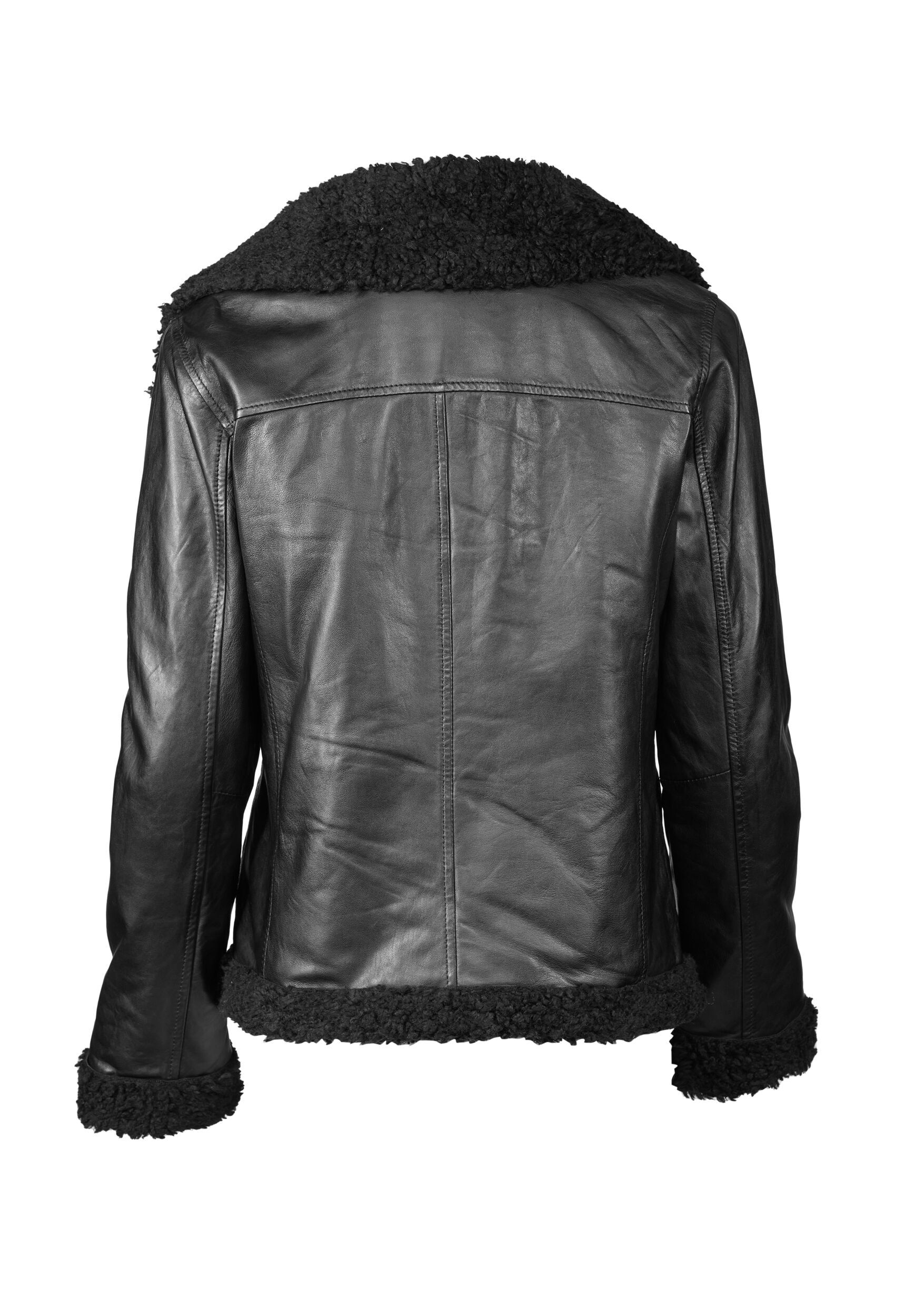 Apple of Eden Lederjacke »Apple of Eden Lederjacke AOE-144« ohne Kapuze mit verstellbarem Riegel am Kragen