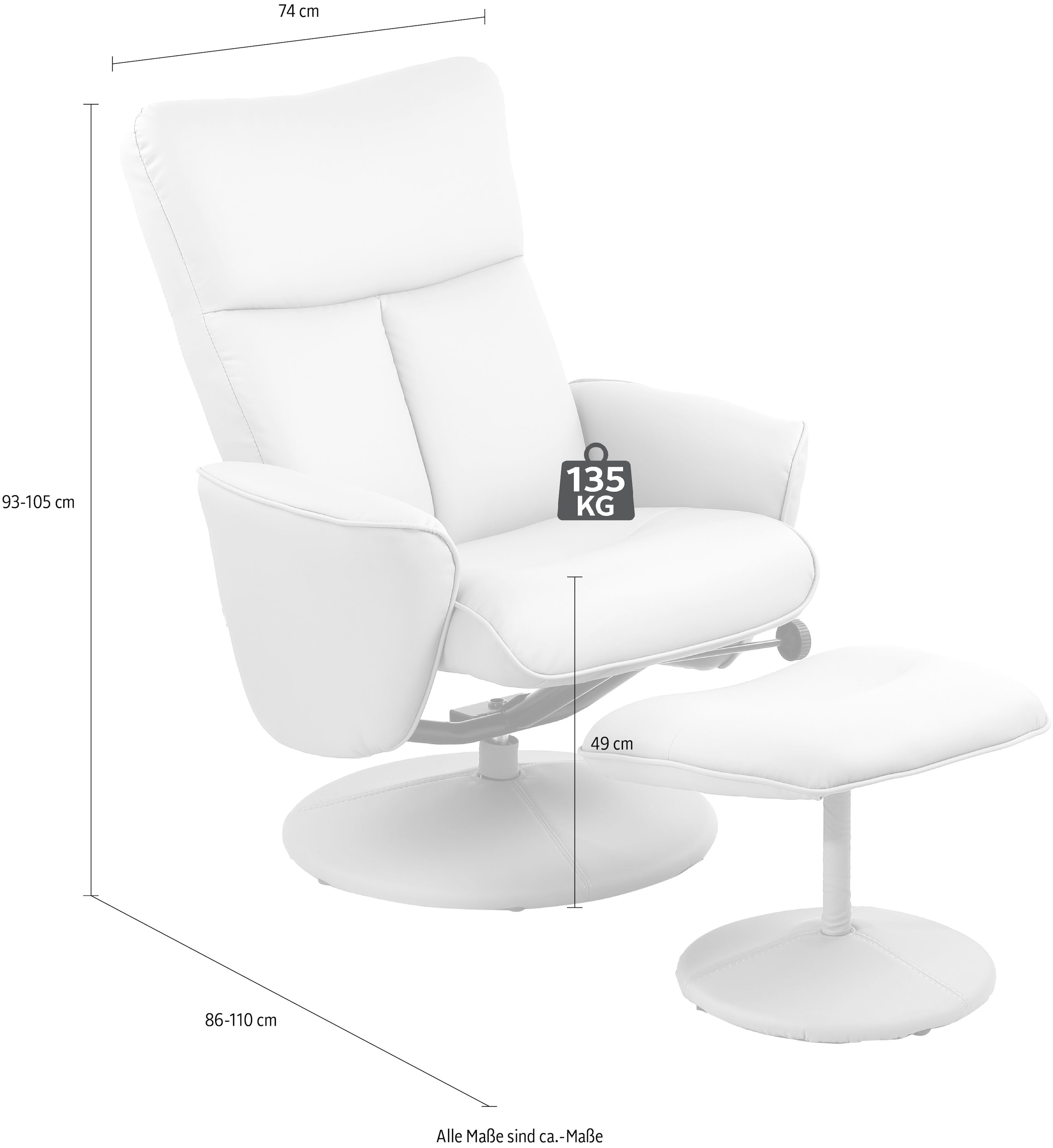Kayoom Stuhl »Sessel Leandra 160«, bequemer Relax-Stuhl (ohne Hocker) auf  Rechnung bestellen