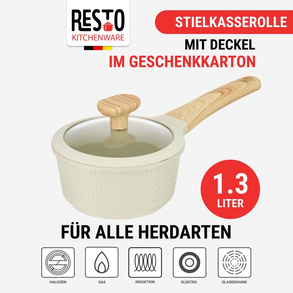 RESTO Kitchenware Kasserolle »Ran, Kochtopf antihaftbeschichtet und spülmaschinenfest« 2 Stk. tlg. Aluminiumguss
