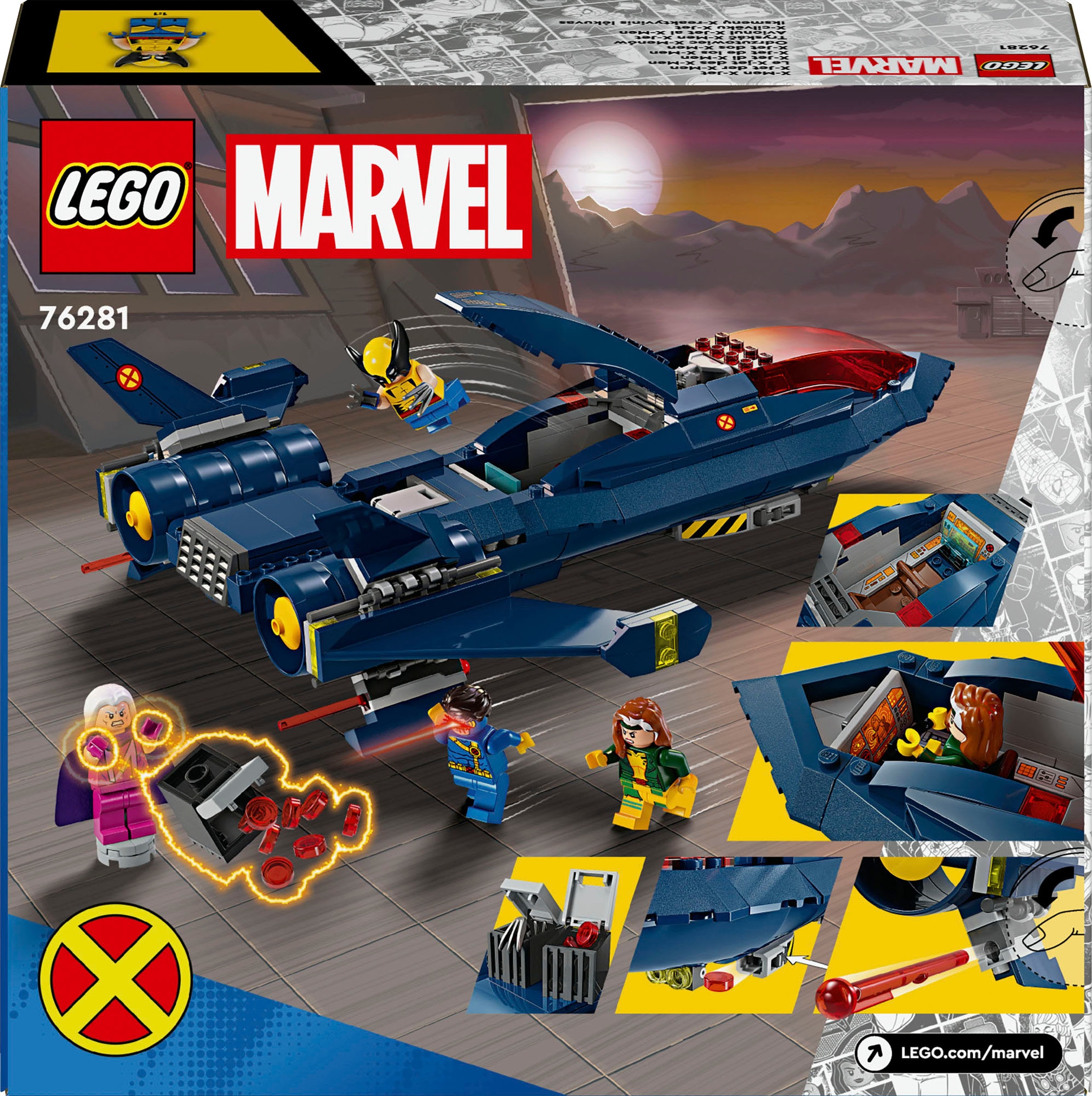 LEGO® Konstruktionsspielsteine »X-Jet der X-Men (76281), LEGO Super Heroes«, (359 St.), Made in Europe