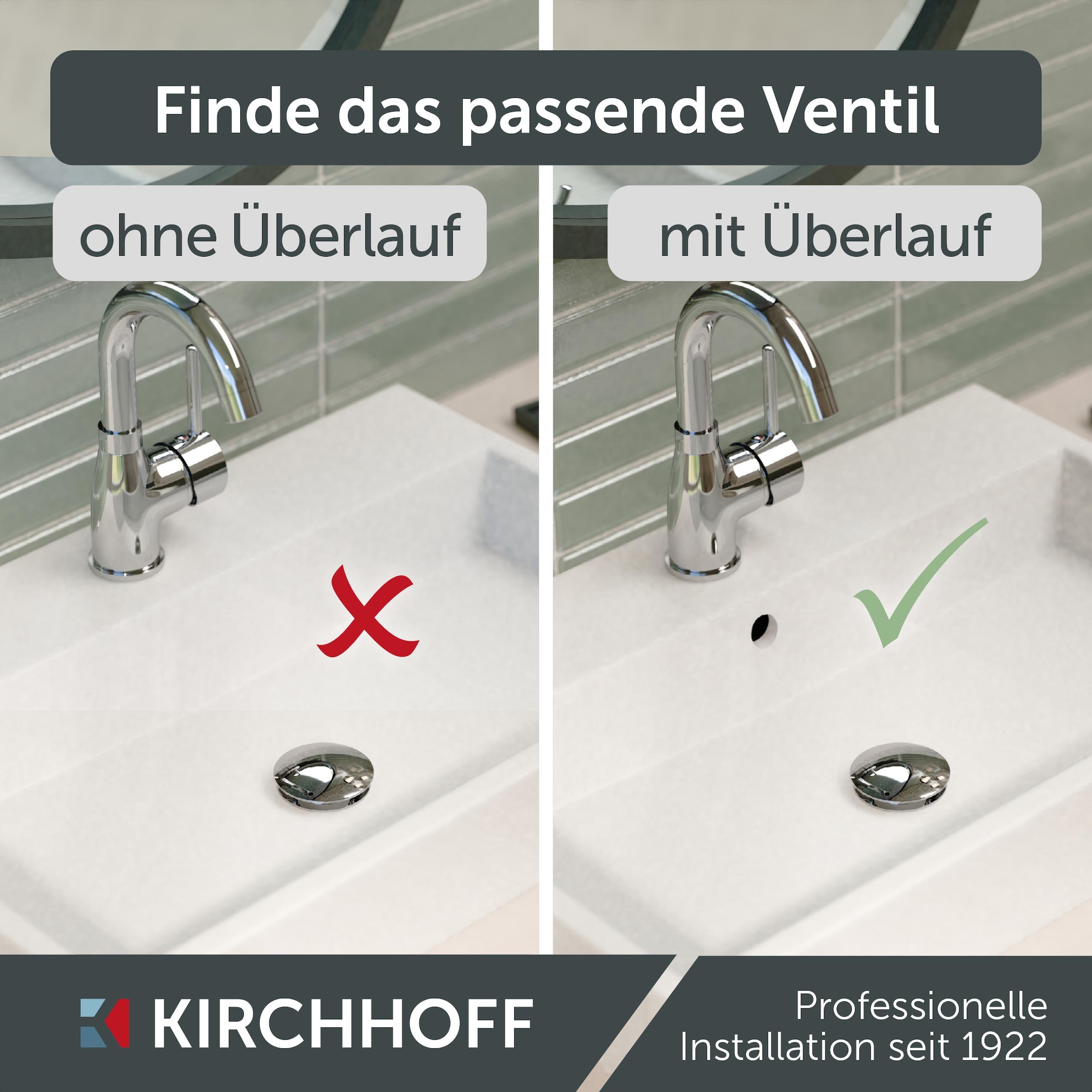 Kirchhoff Duschablauf, Universal Waschbecken Ablaufgarnitur, Abfluss Stöpsel, Chrom