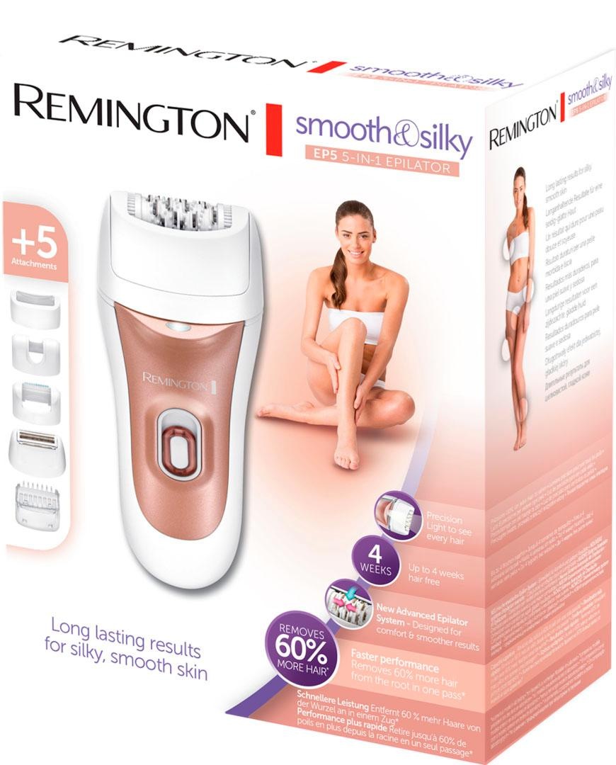 Remington Epilierer »EP7500 E51 EP5 5-in-1 Epilator«, 5 St. Aufsätze, für Achseln, Gesicht, Intimbereich für Damen