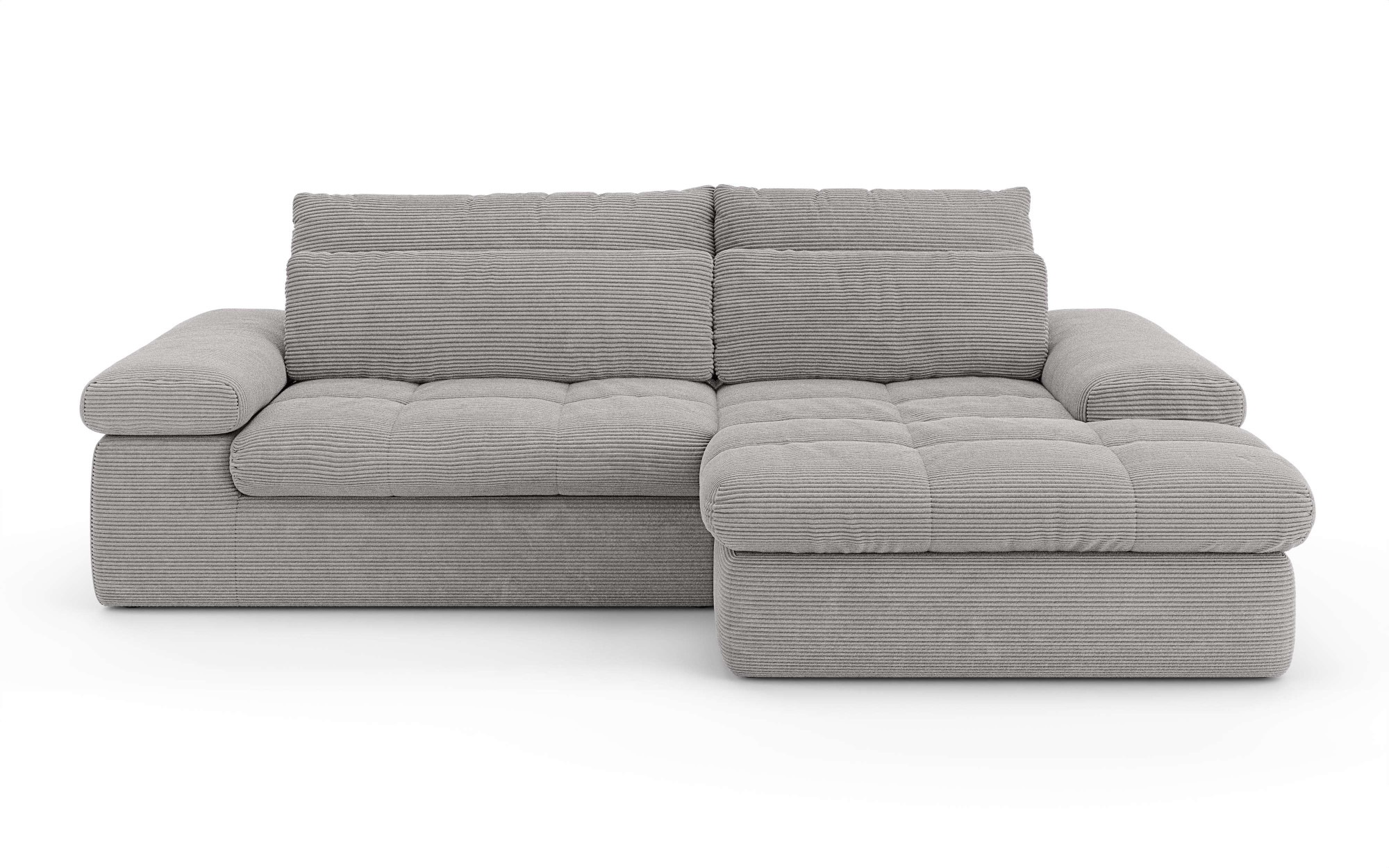 Home affaire Ecksofa »ALVERIE mit Recamiere, moderne Steppung, Maße: B/T/H 274/203/106 cm«, L-Form mit Wellenunterfederung, mit 4 Rückenkissen, pflegeleicht Stoff