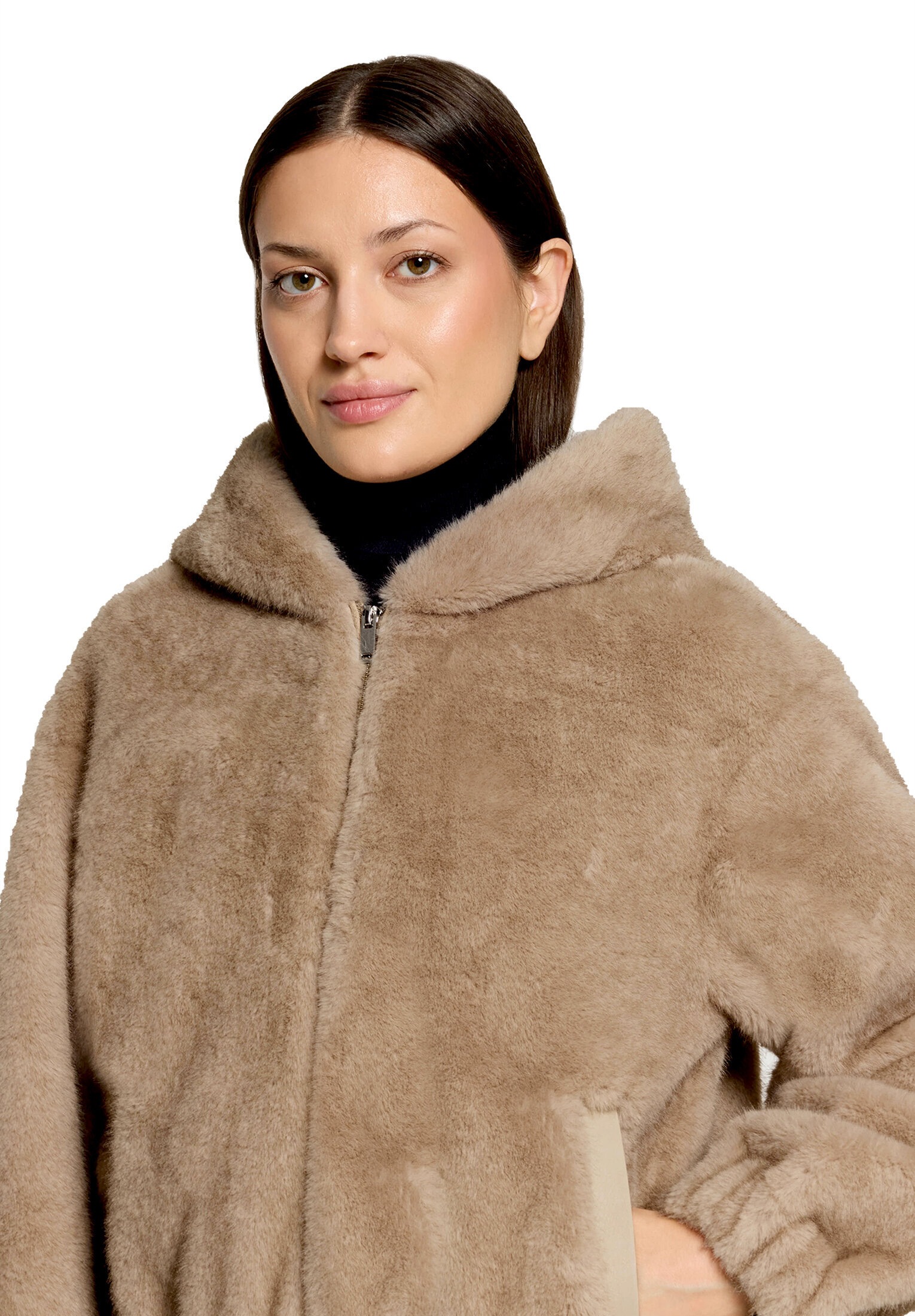 Gil Bret Plüschjacke »Plüschjacke mit Kapuze«