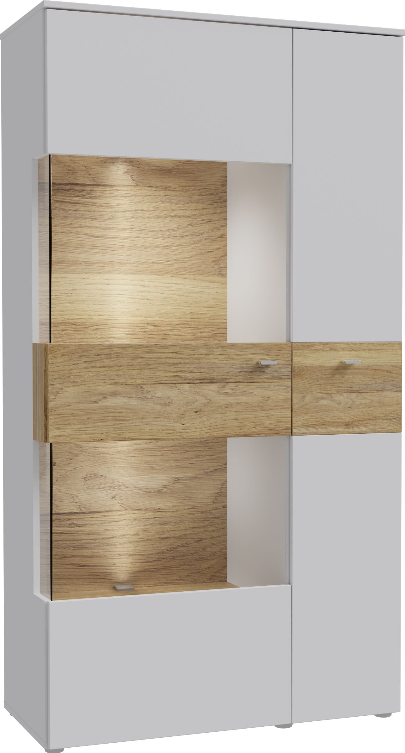 FORTE Vitrine »Como«, Highboard, LED Beleuchtung Einlegeböden, Glastüre, Soft Close