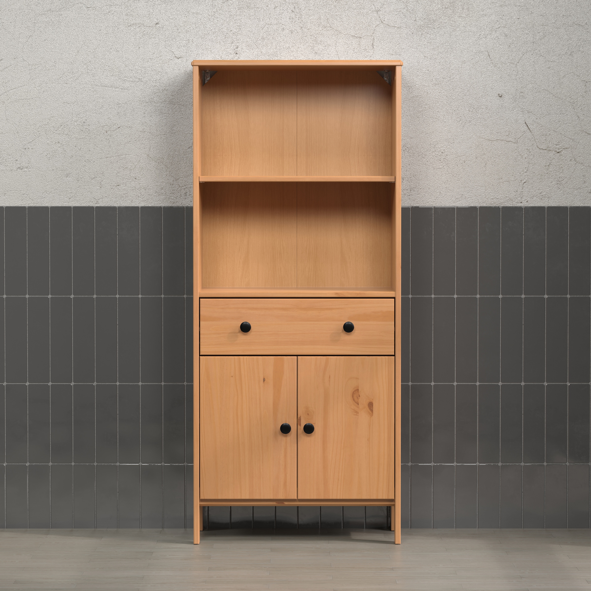 welltime Midischrank »Kall« 1 Stk. tlg. Breites Badregal aus Kiefer-Massivholz - Weiß oder Braun lackiert