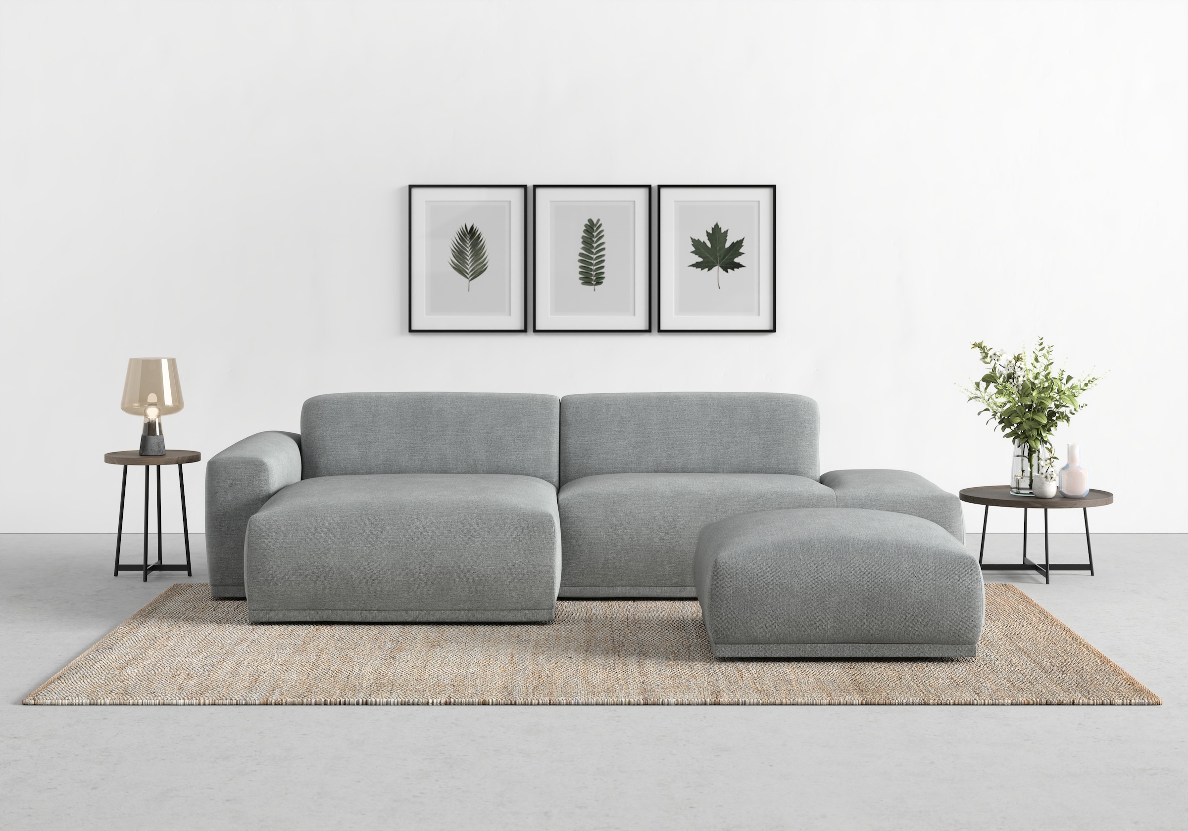 TRENDMANUFAKTUR Ecksofa Braga, aus 2 Teilen, moderner Cord-Stoff