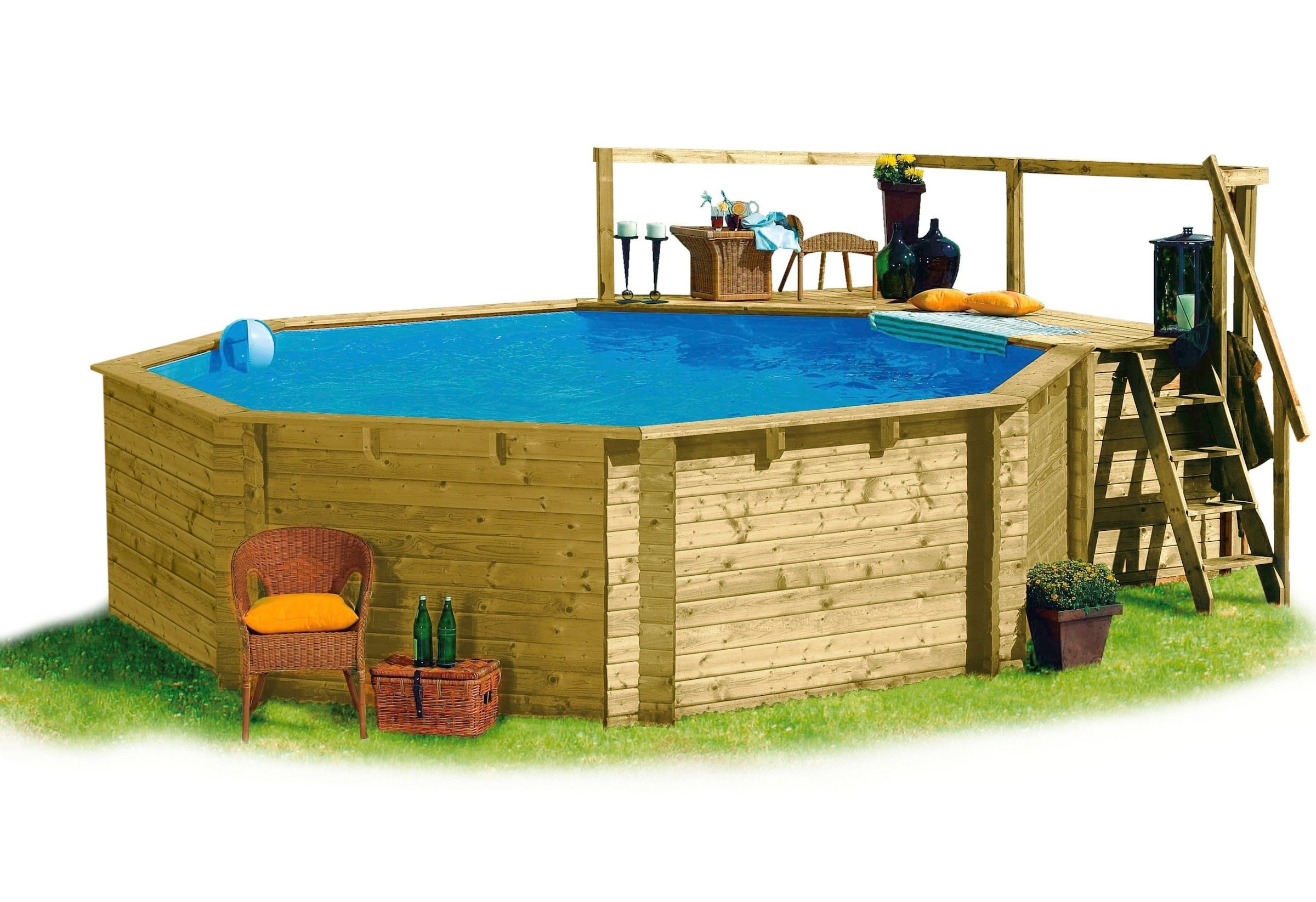 Karibu Achteckpool »TOSCANA Set C B428xL428xH124 cm«