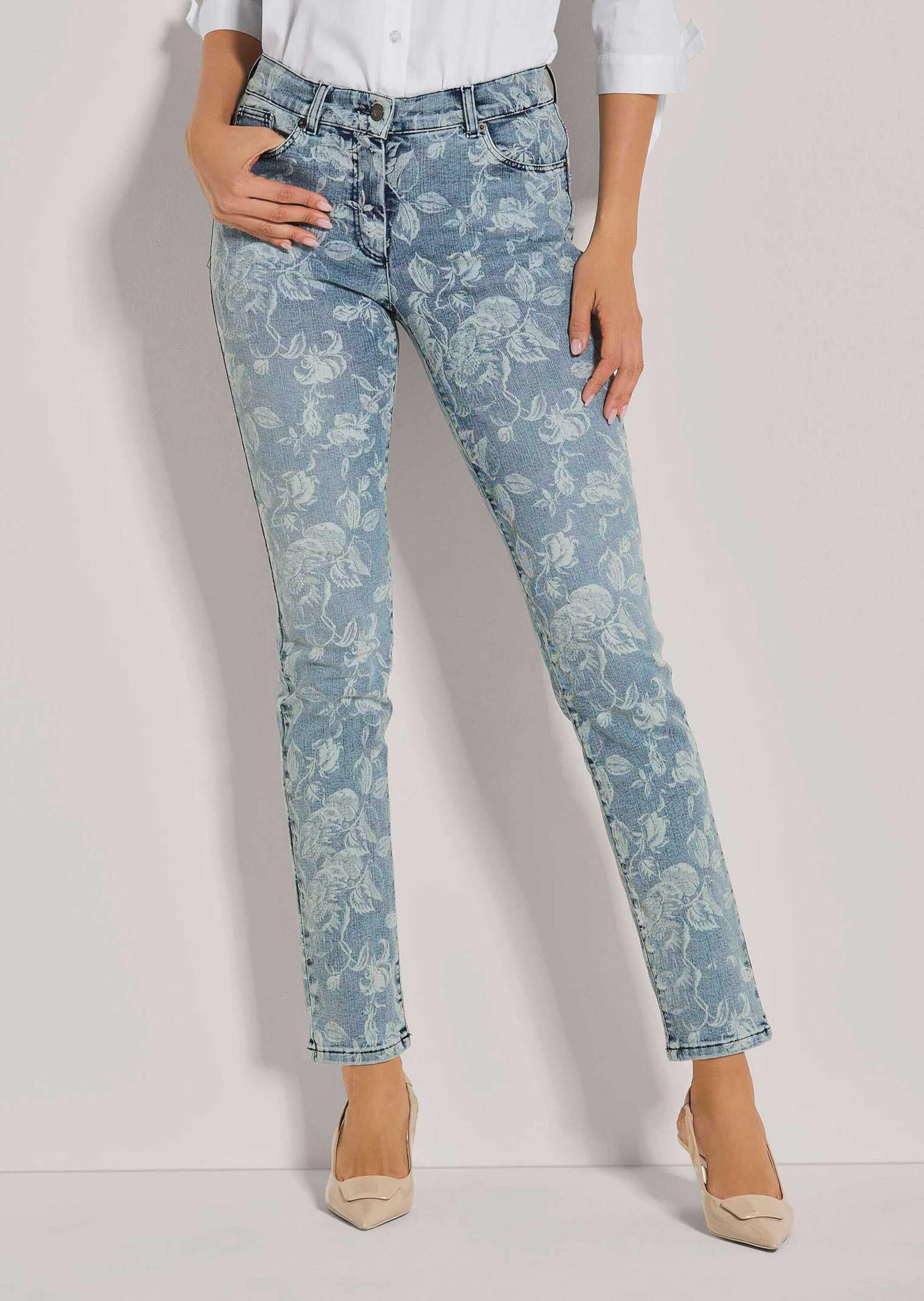 MADELEINE Regular-fit-Jeans »Jeans Schlanke Five-Pocket mit Unikat-Print«