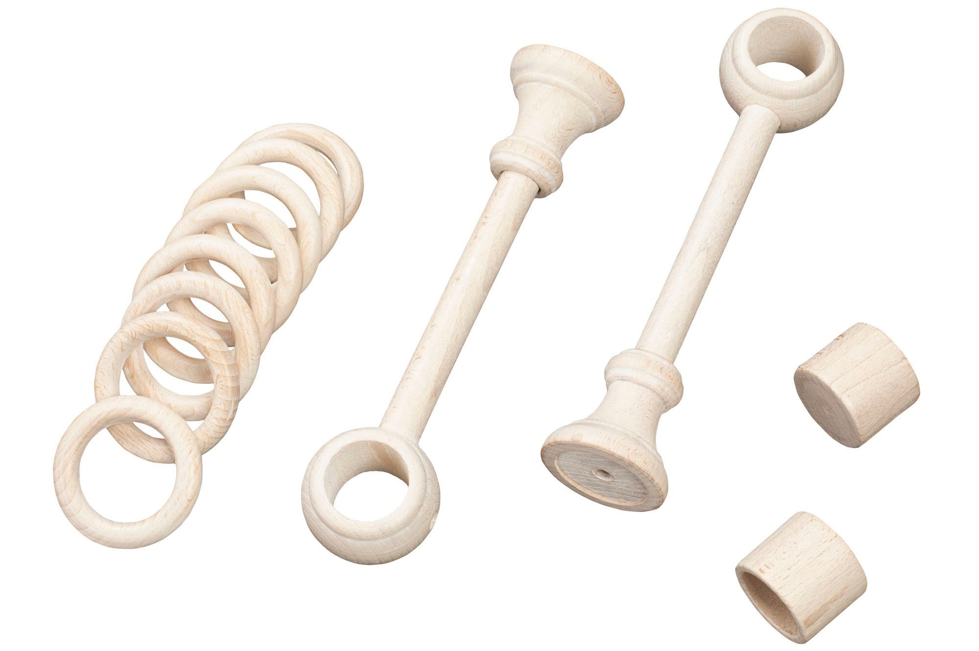 SN DECO GROUP Gardinenstange »Cafiro«, 1 läufig-läufig, Fixmaß, 28 mm, Holz, verschiedene Längen und Farben, Komplettset