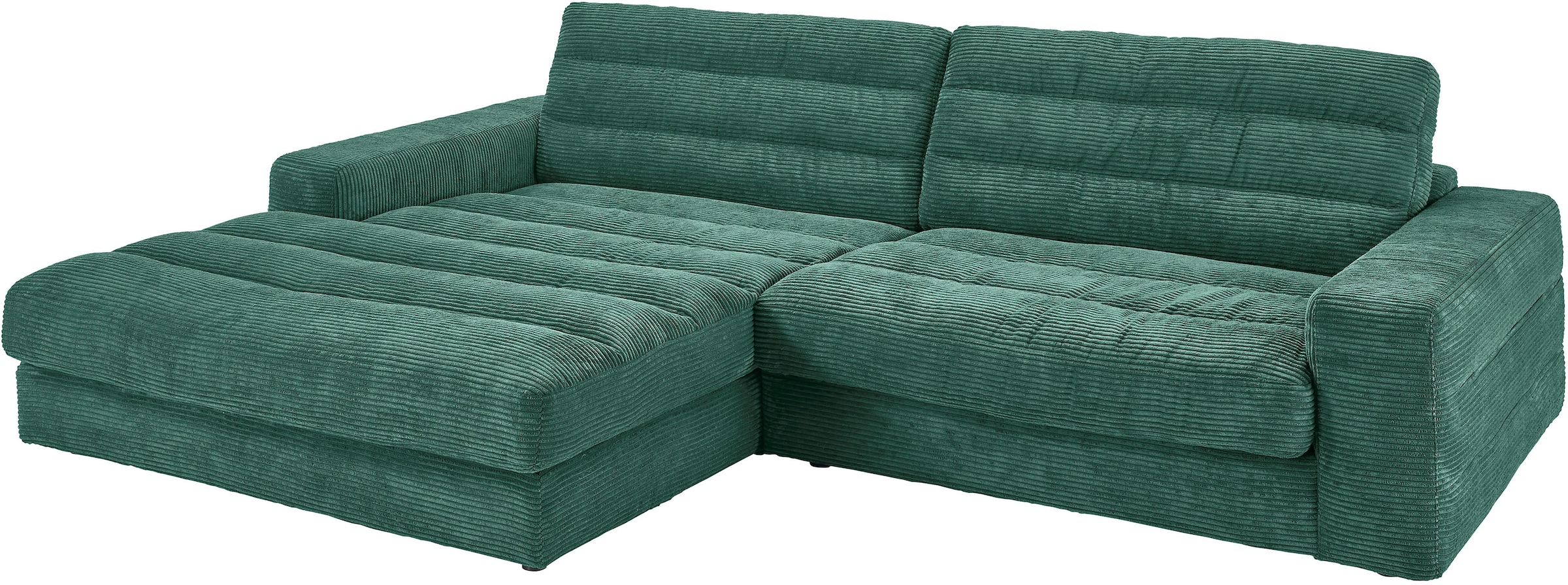 3C Candy Ecksofa »Stripes Mega-Sofa, bequem und komfortabel, L-Form« Lose Rückenkissen, mit feiner Quersteppung, Cord-Bezug