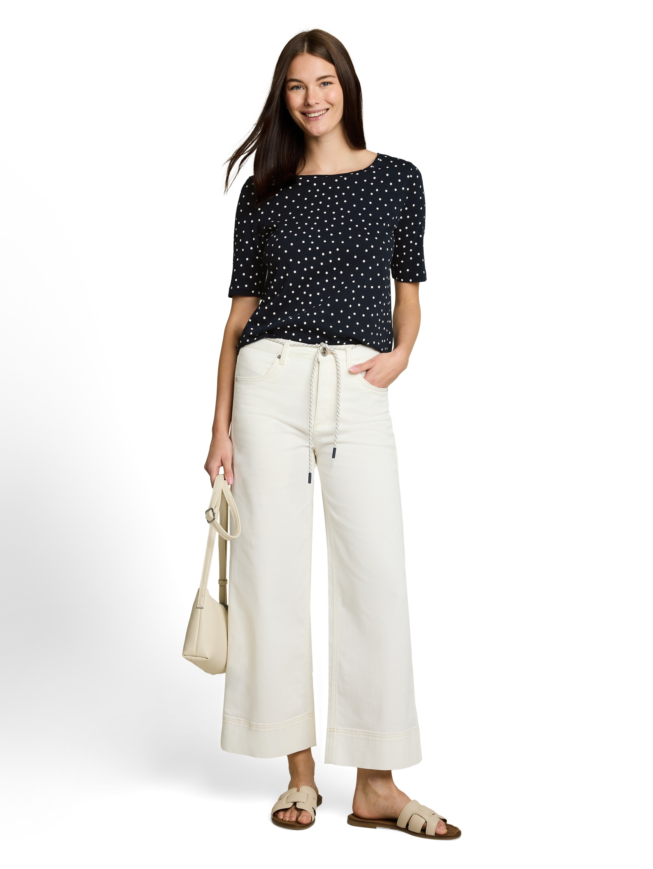 TOM TAILOR Rundhalsshirt Sommershirt mit Punkten
