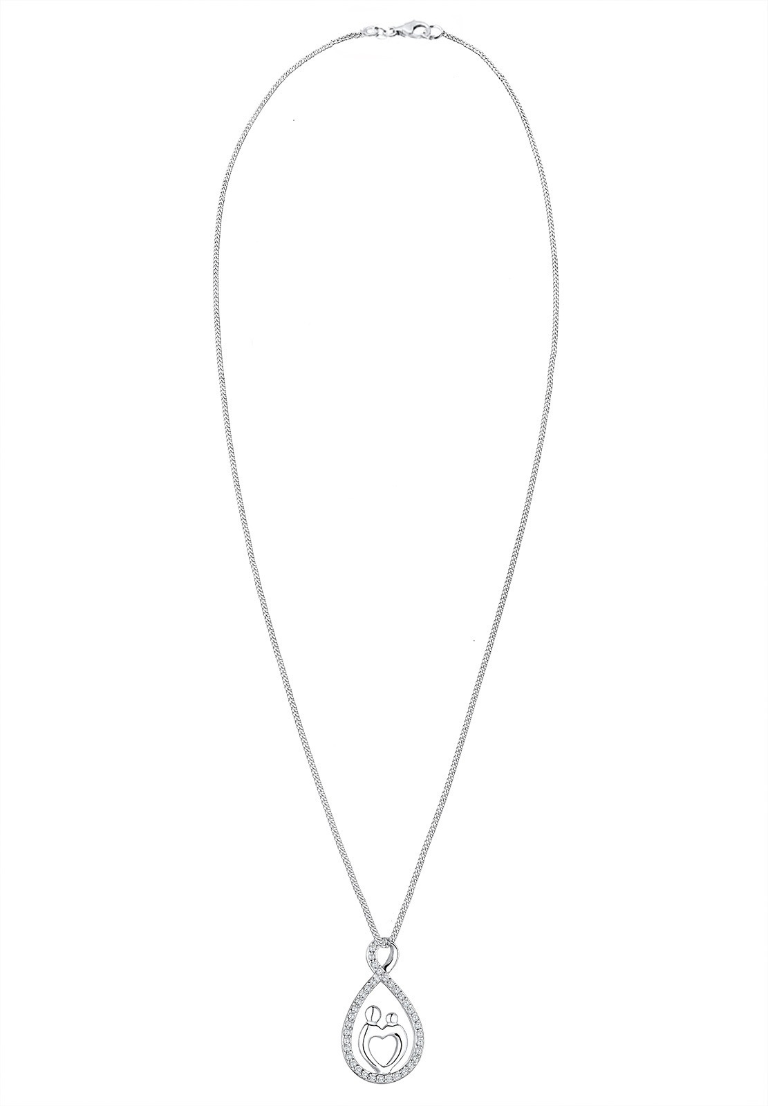 Elli Silberkette »Halskette Mutter Kind Infinity Zirkonia Weiß 925 Sterling Silber«
