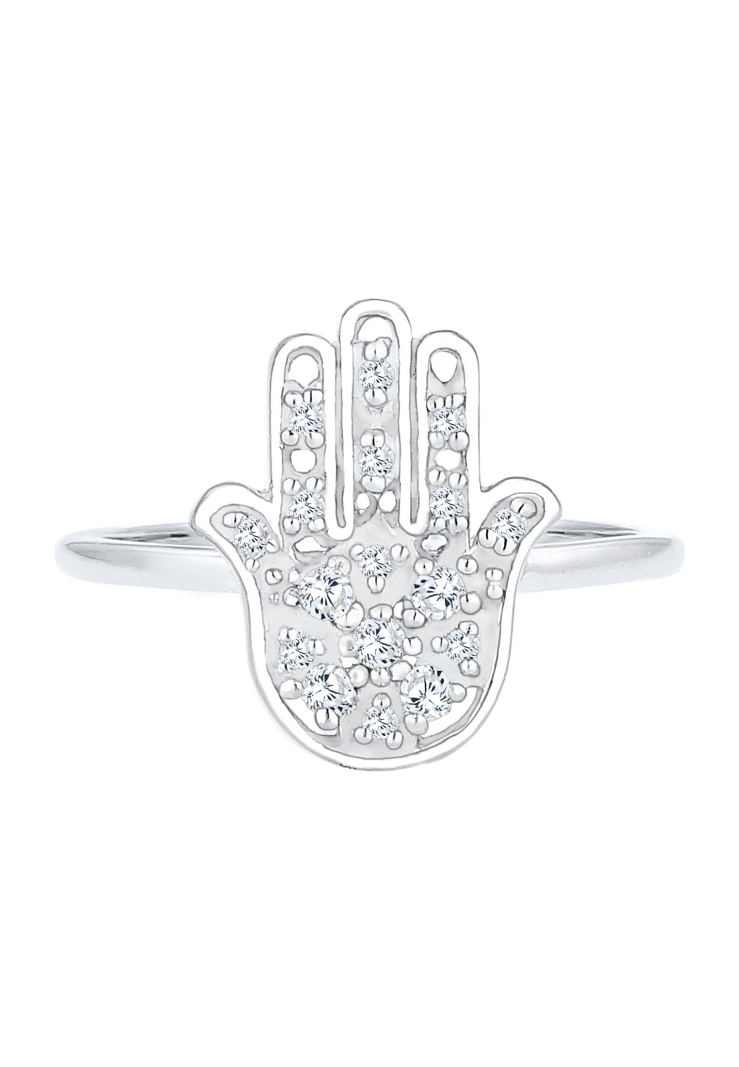 Elli Silberring »Ring Hamsa Hand der Fatima Zirkonia Boho 925 Silber«