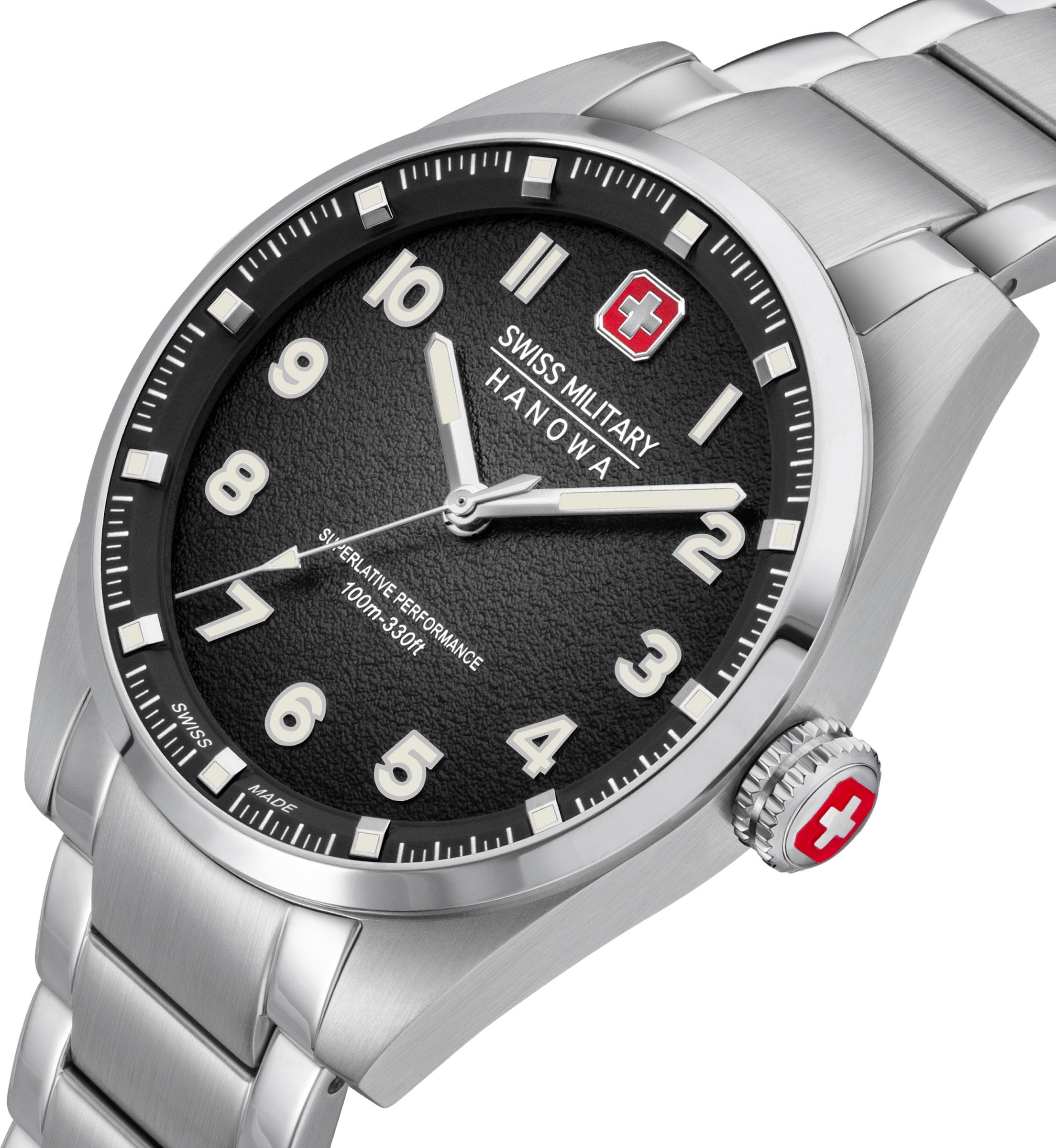 Swiss Military Hanowa Quarzuhr »GREYHOUND, SMWGG0001503«, Armbanduhr, Herrenuhr, Saphirglas, Swiss Made