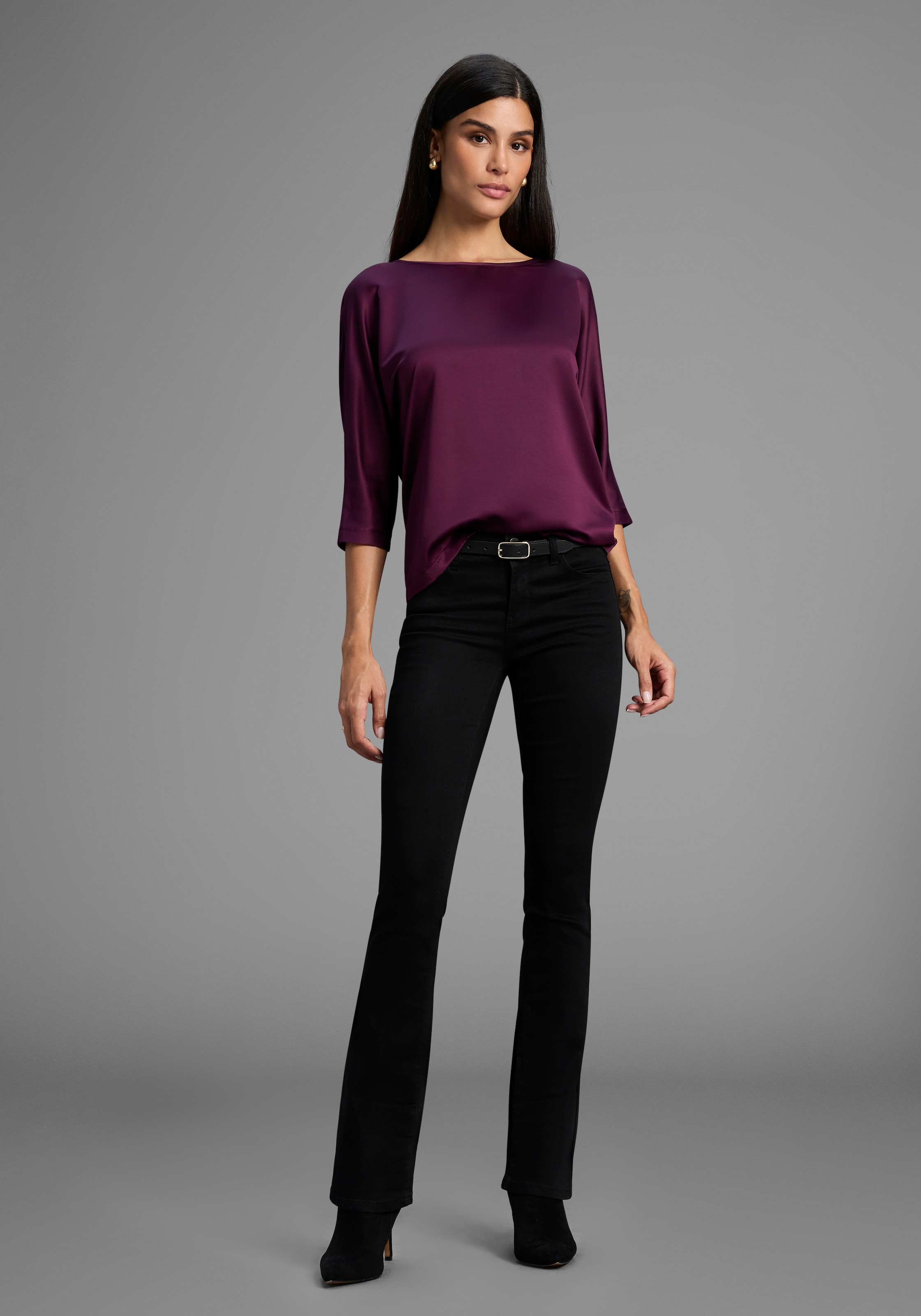 Laura Scott Satinbluse, elegante Bluse mit weiten Ärmeln - NEUE KOLLEKTION