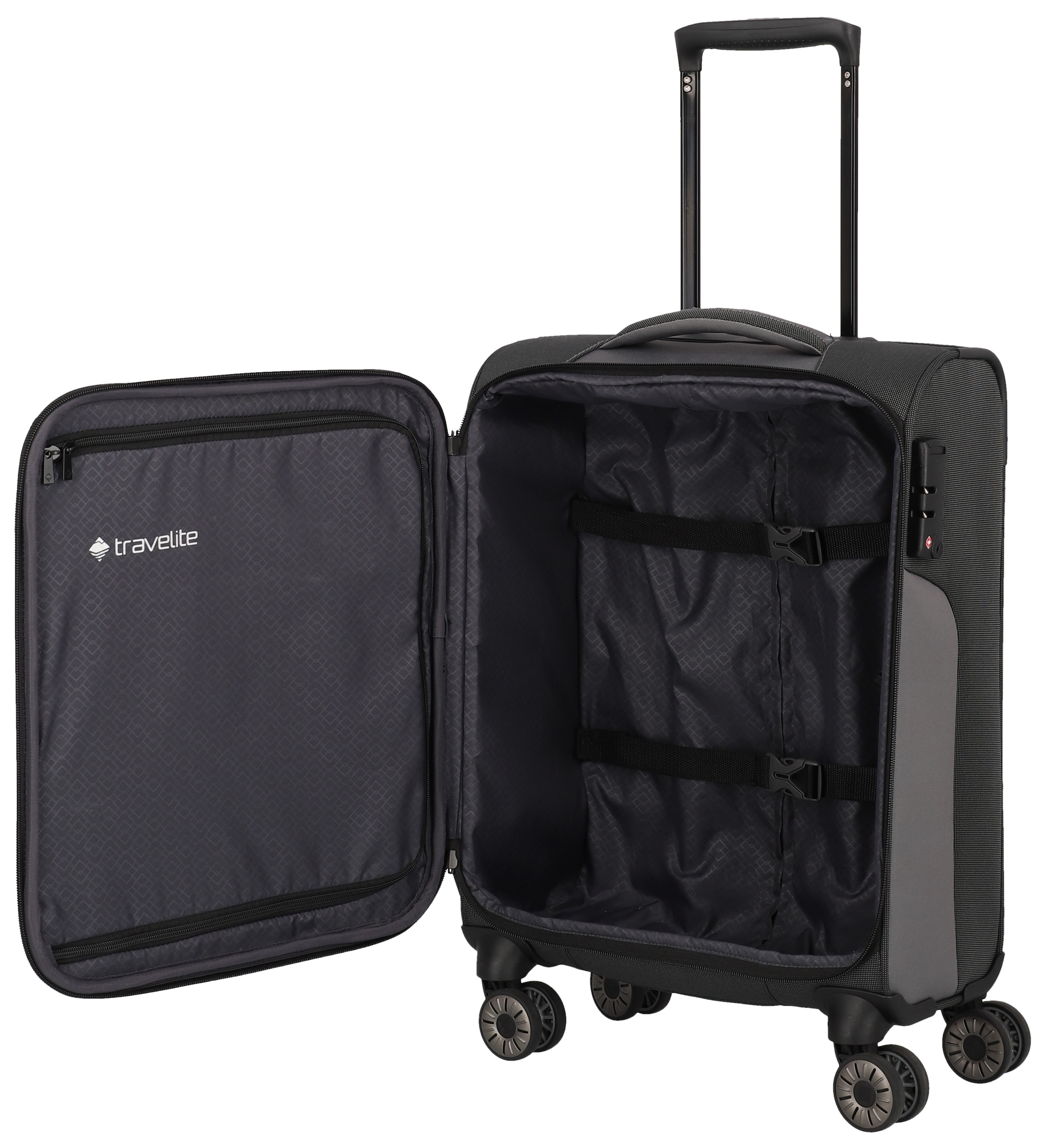 travelite Weichgepäck-Trolley »VIIA, verschiedene Größen und Farben« 34 l 4 Rollen Reisegepäck Trolley Koffer Weichgepäck TSA Schloss