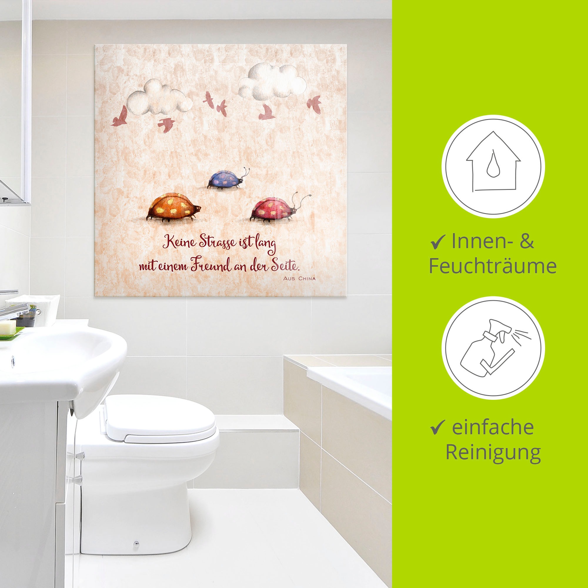 Artland Glasbild »Lebensweisheit Freunde« Tiere 1 Stk. tlg. in verschiedenen Größen