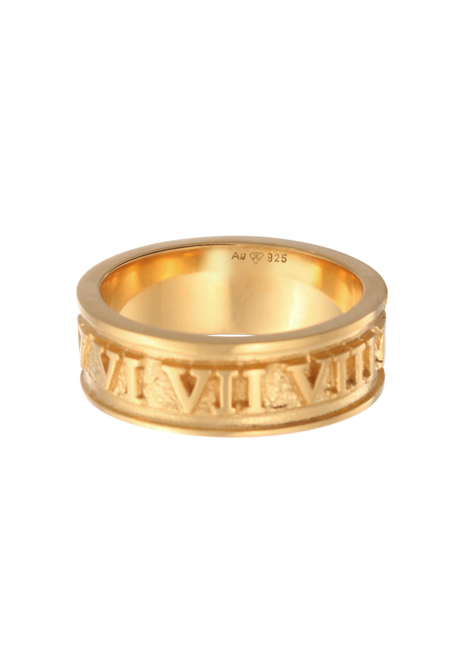 Kuzzoi Silberring »Ring Herren Bandring Römische Zahlen 925 Silber«